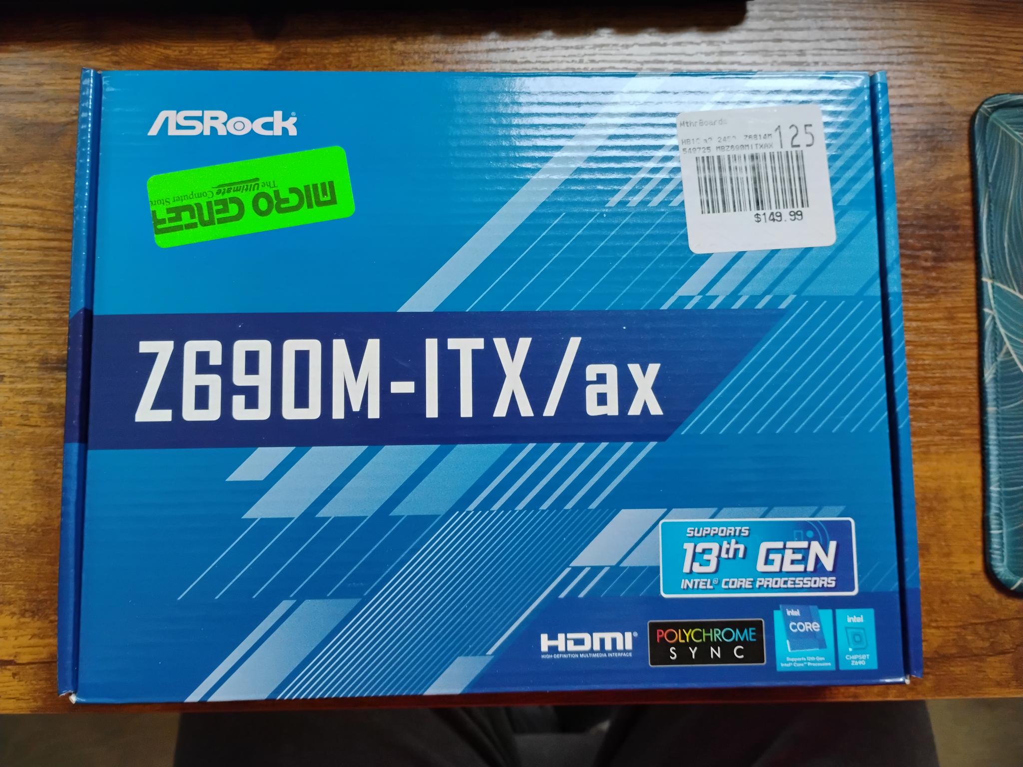 Asrock Z690m-itx/ax DDR4 ITX motherboard LGA 1700