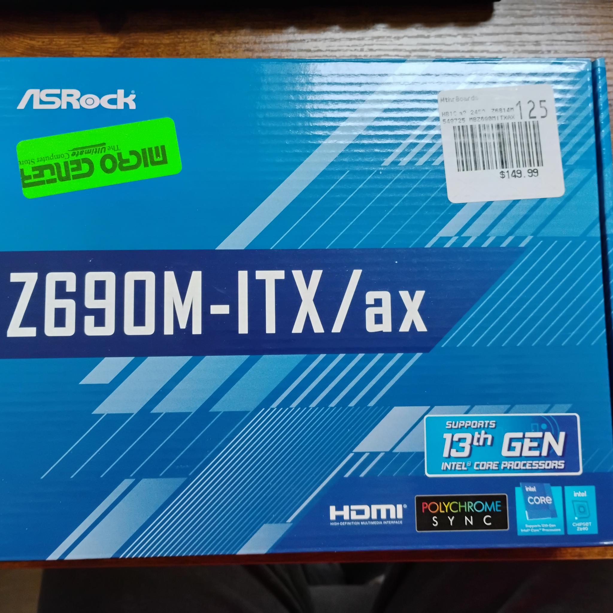 Asrock Z690m-itx/ax DDR4 ITX motherboard LGA 1700