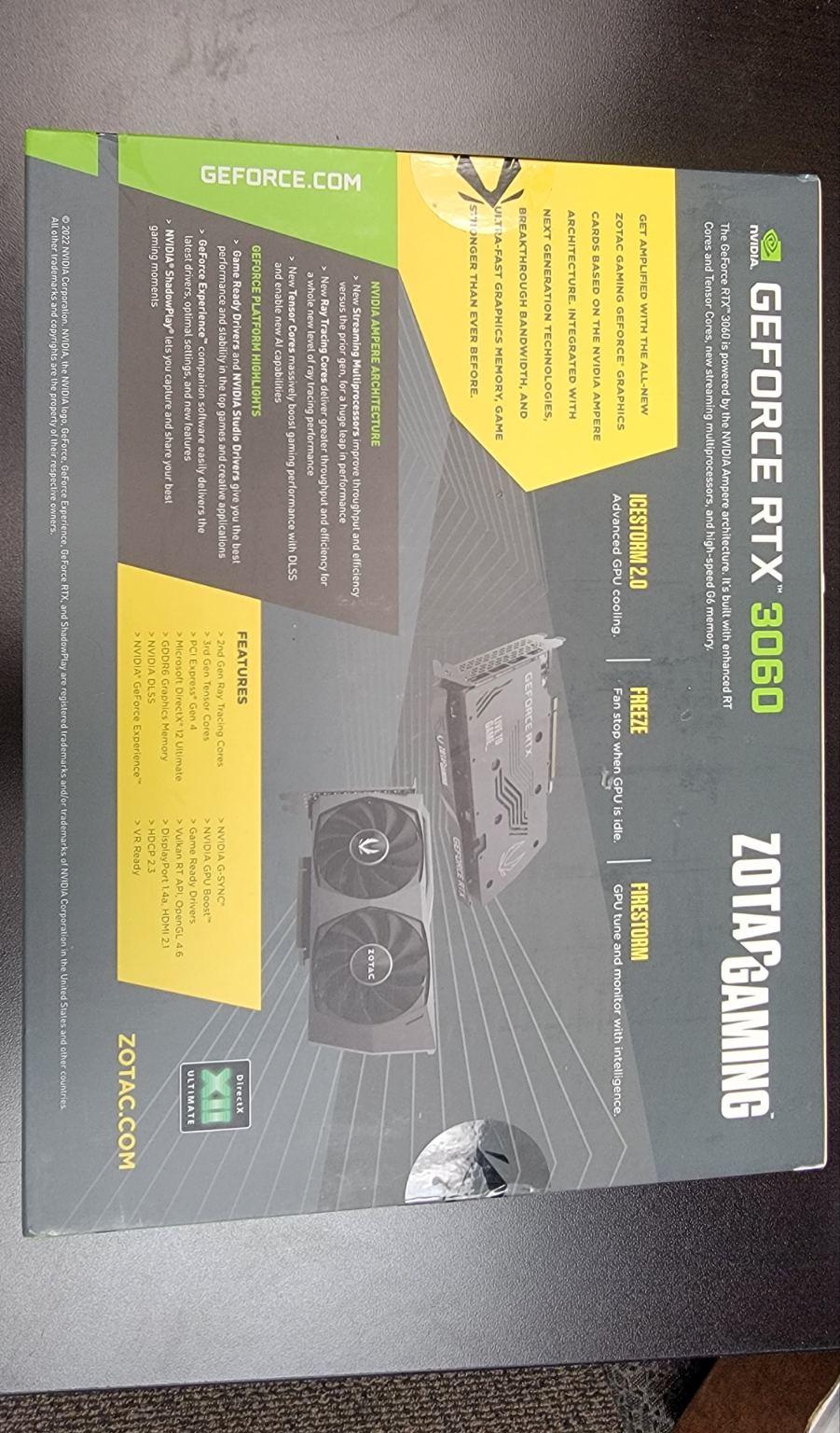 🆕 Sealed Zotac Gaming Dual GeForce RTX 3060 V2 OC 12GB GDDR6 Graphics Card