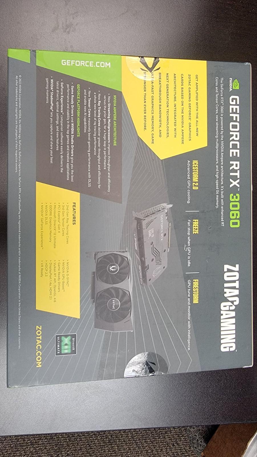 🆕 Sealed Zotac Gaming Dual GeForce RTX 3060 V2 OC 12GB GDDR6 Graphics Card