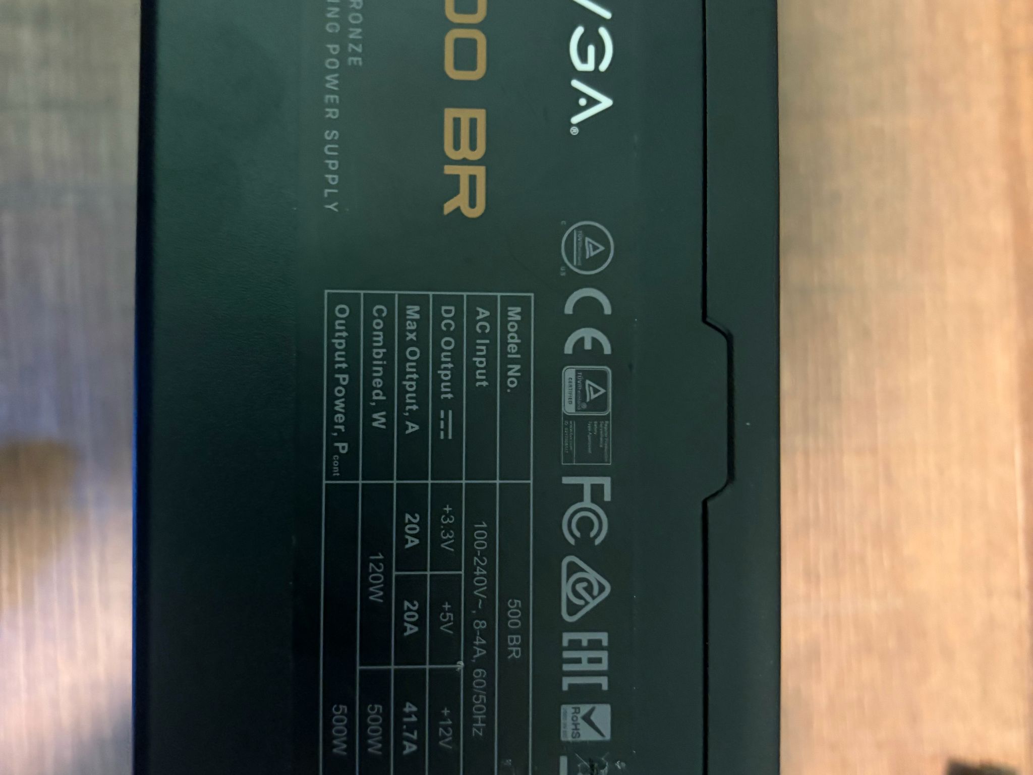 EVGA 80+ Bronze 500W Power Supply