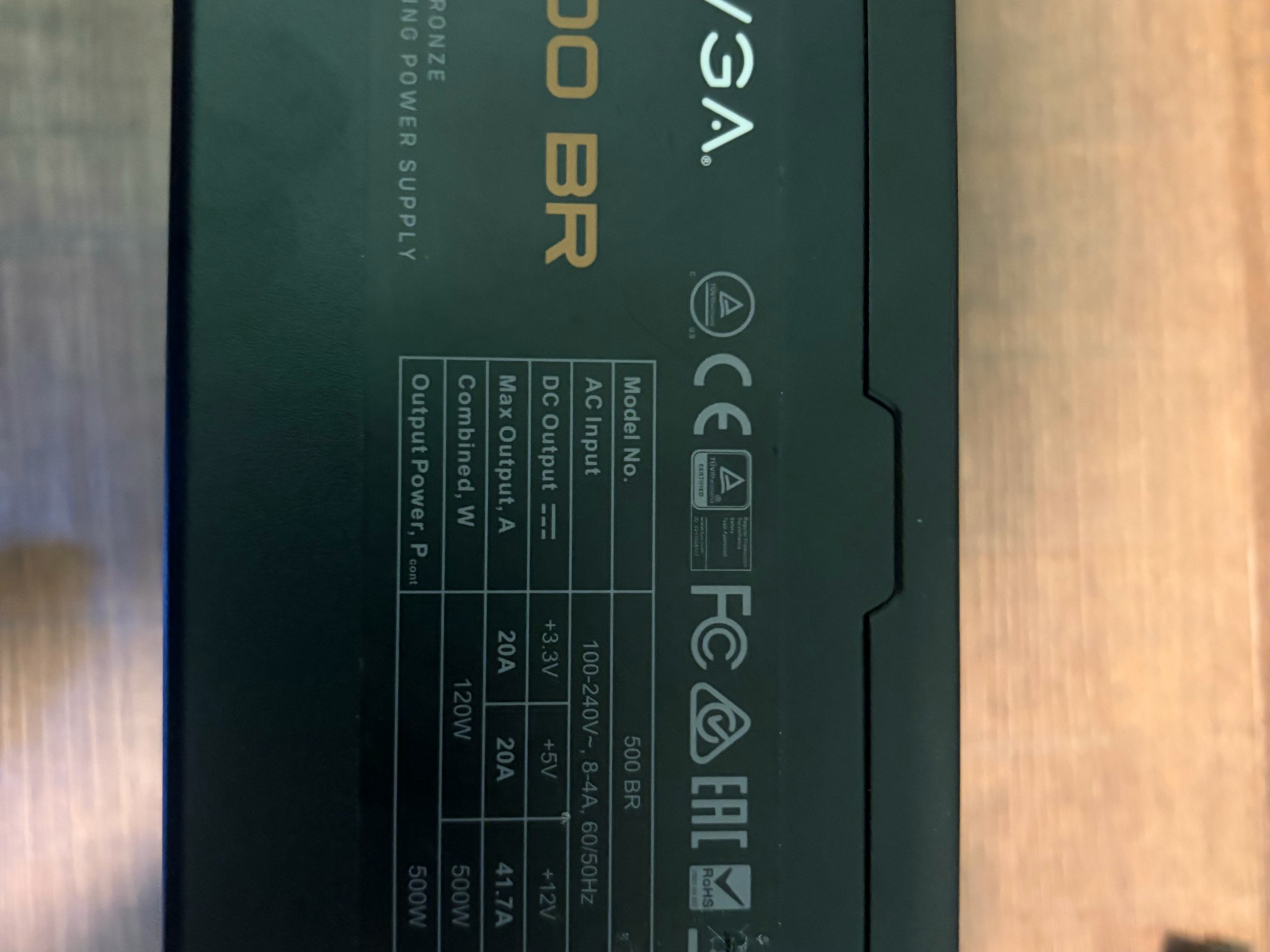 EVGA 80+ Bronze 500W Power Supply