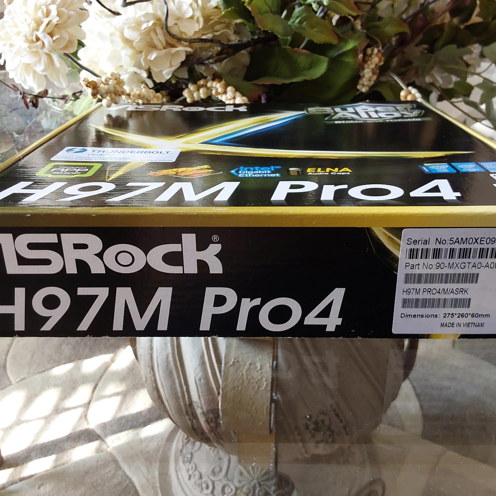 NEW ASRock Intel H97M Pro4 Motherboard, complete, sealed in original retail box