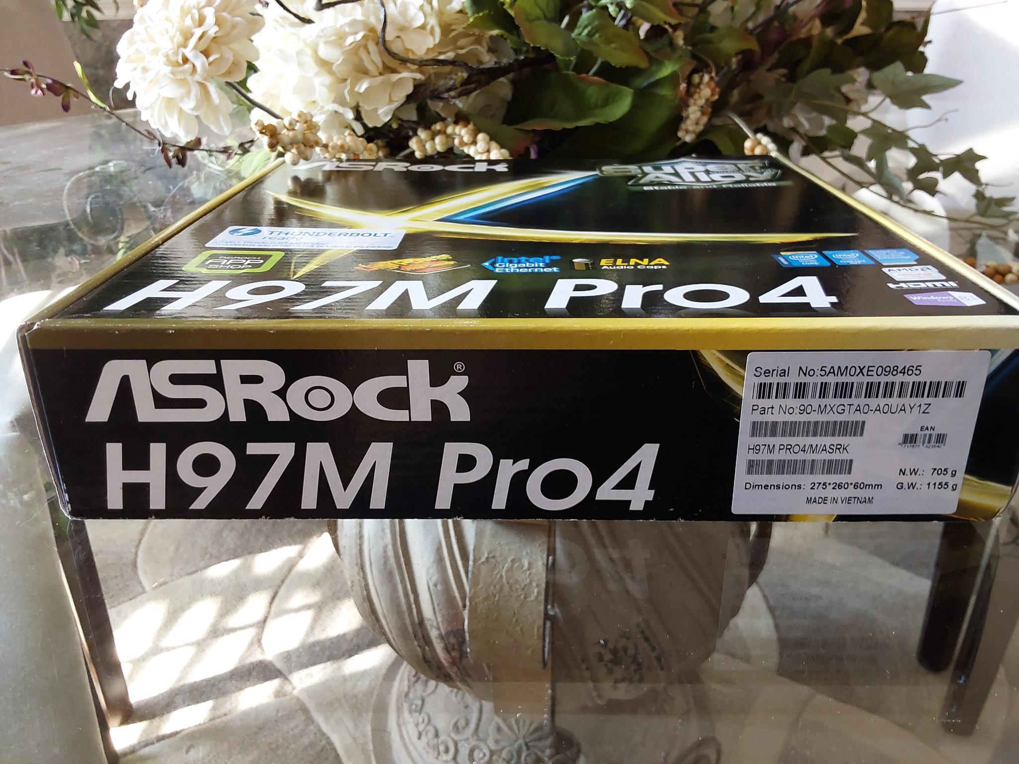 NEW ASRock Intel H97M Pro4 Motherboard, complete, sealed in original retail box