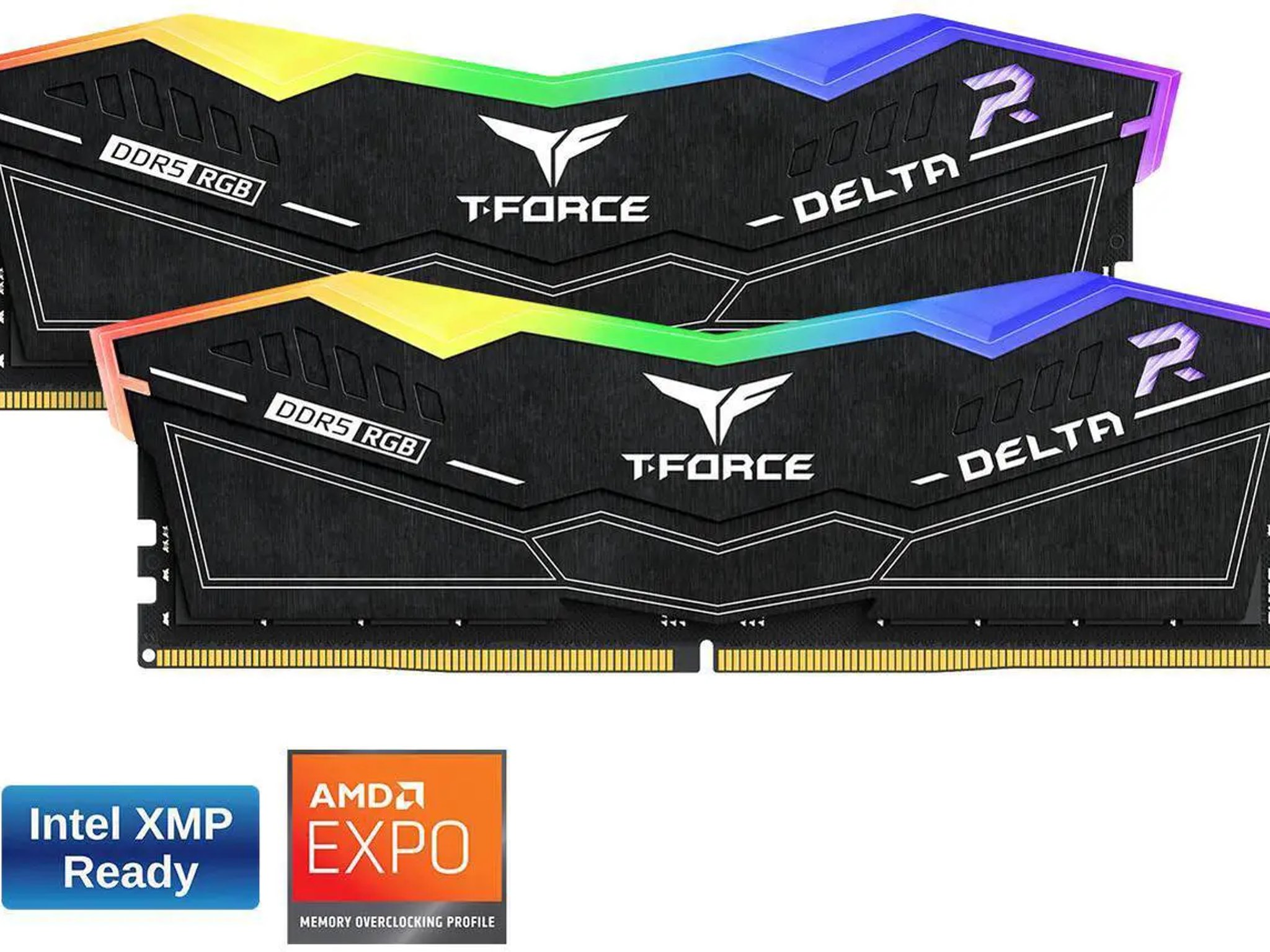 Team Group T-Force Delta Black 16GB (2 x 8GB) 288-Pin PC RAM DDR5 6000 (PC5 48000) RGB Memory