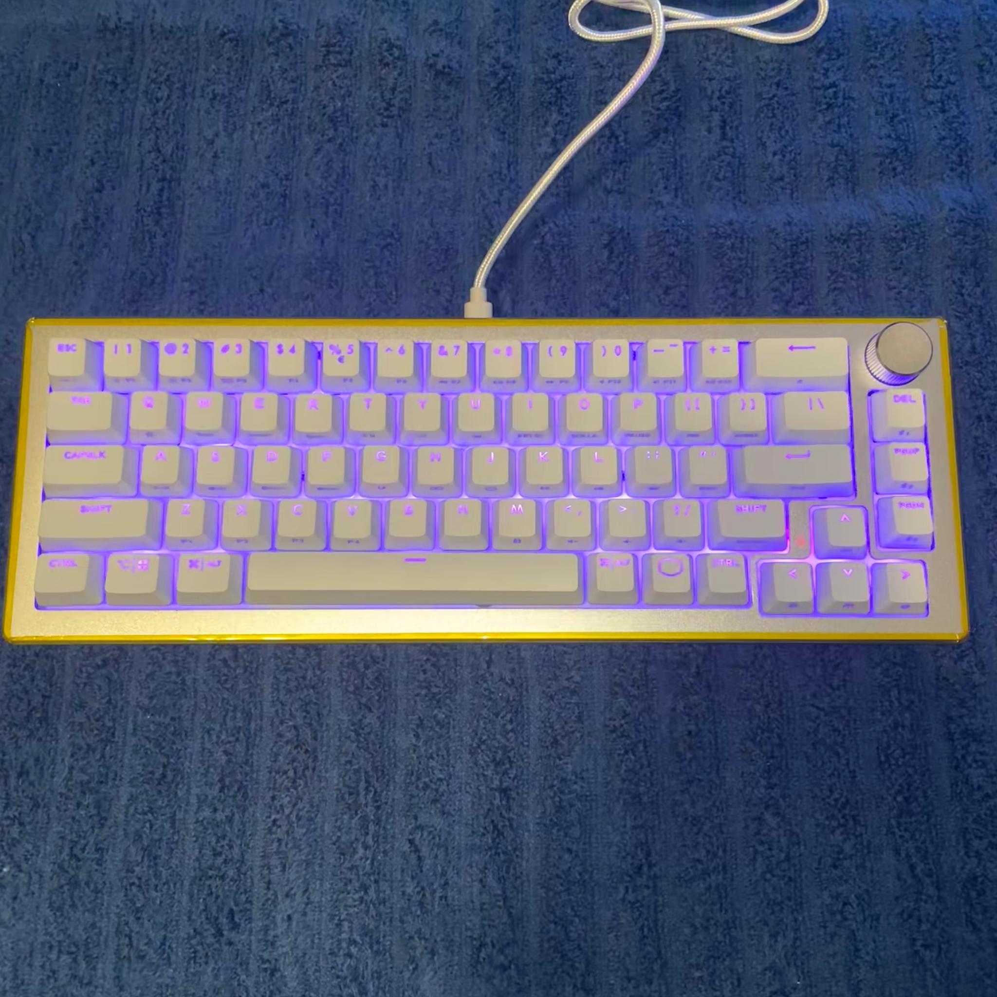 White/Silver CoolerMaster CK721/MK271 Series 65% Hybrid Wireless Mechanical Keyboard