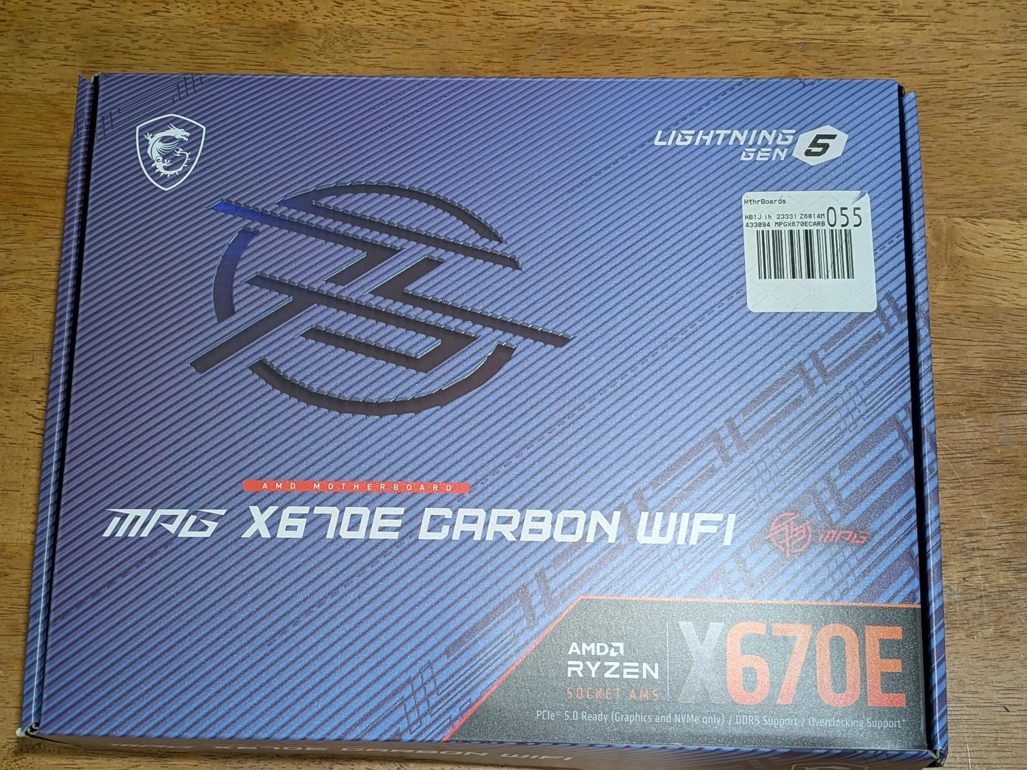 MSI MPG X670E CARBON WiFi AM5 ATX AMD Motherboard, Ryzen 9000 support