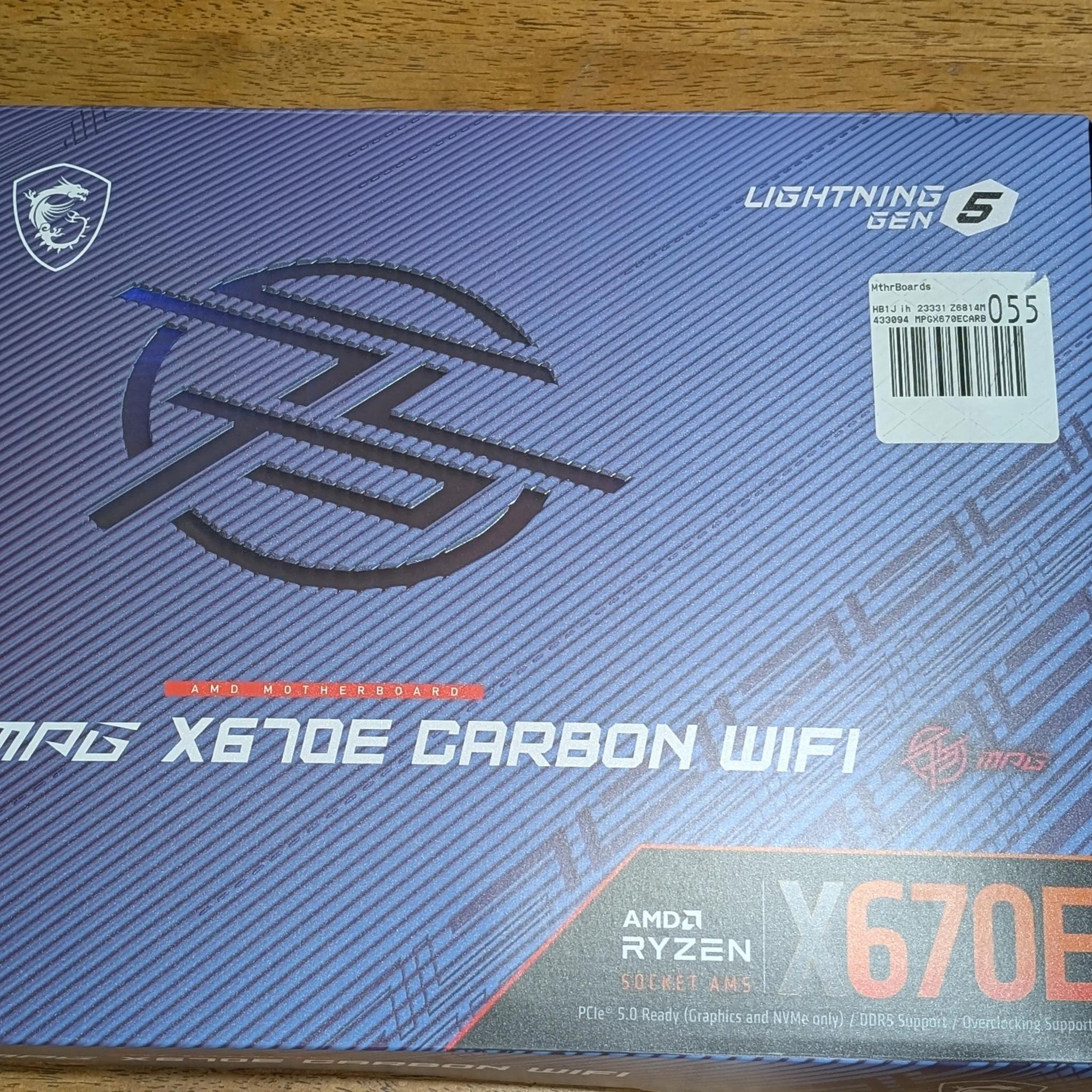 MSI MPG X670E CARBON WiFi AM5 ATX AMD Motherboard, Ryzen 9000 support