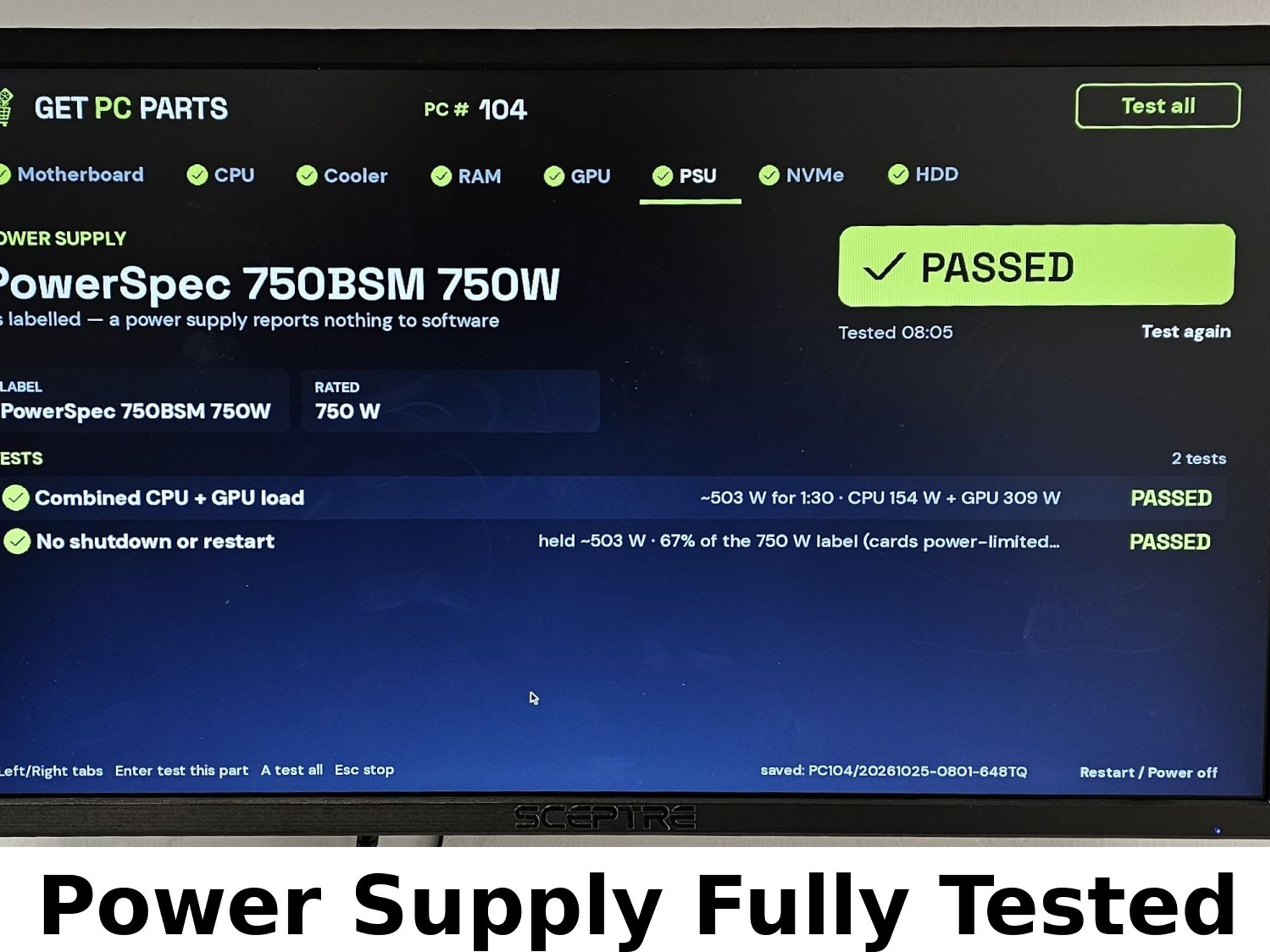 750 Watt PSU PowerSpec PS 750BSM Power Supply