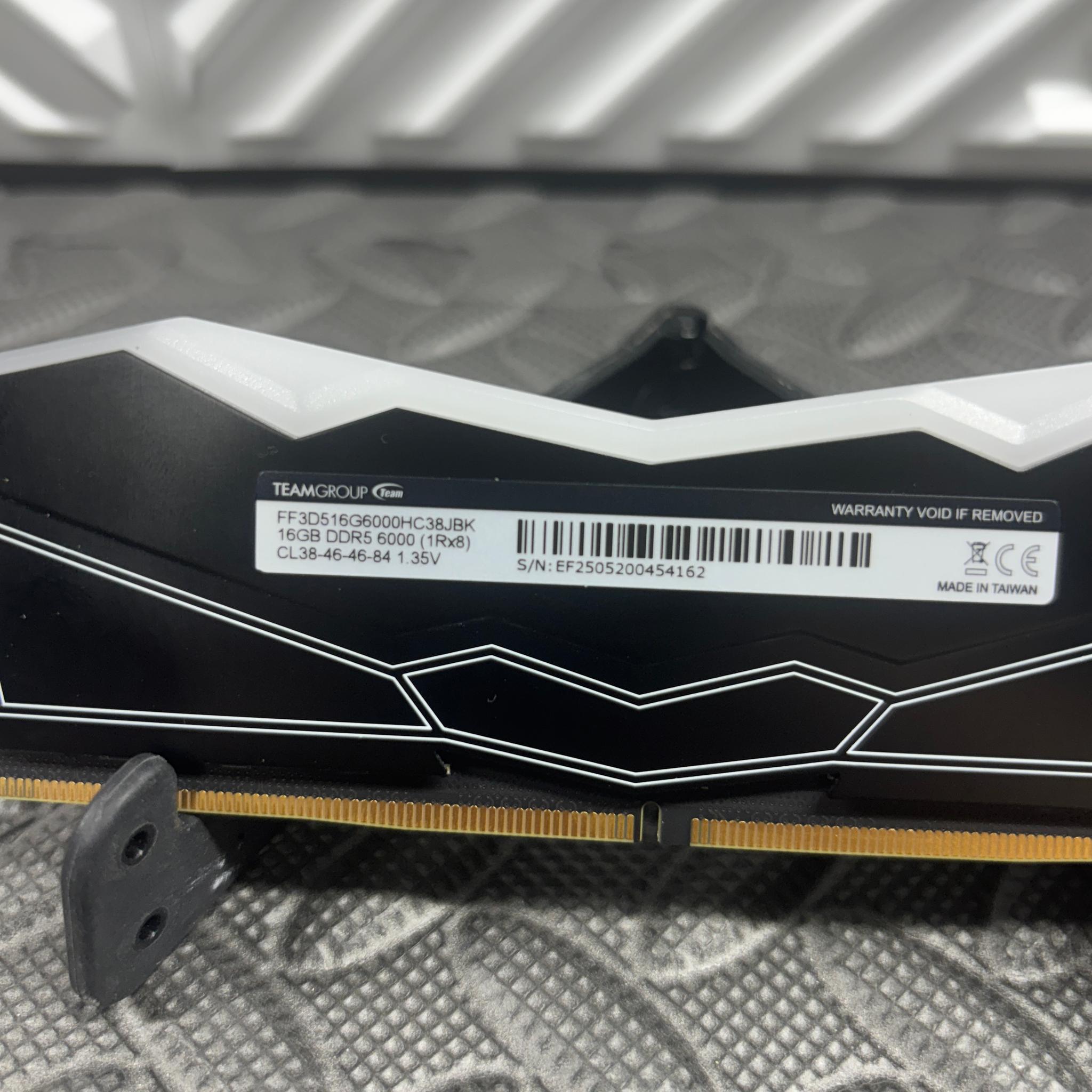 TEAMGROUP T-Force Delta RGB 16GB DDR5-6000 CL38 Desktop RAM | White | FF3D516G6000HC38JBK