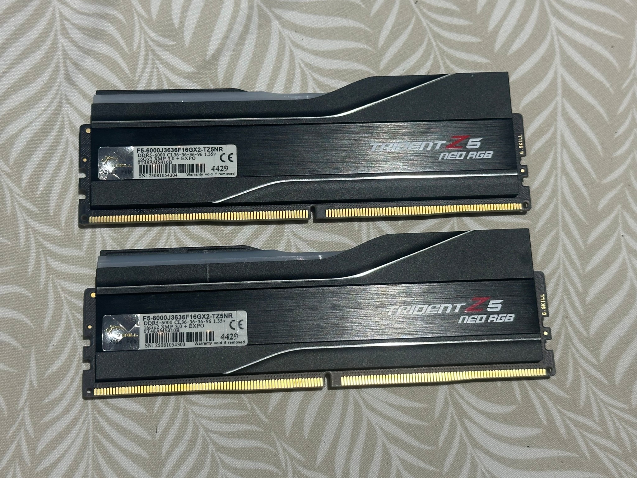 G.SKILL Trident Z5 Neo RGB Series (AMD Expo) DDR5 RAM 32GB (2x16GB) 6000MT/s CL30-38-38-96