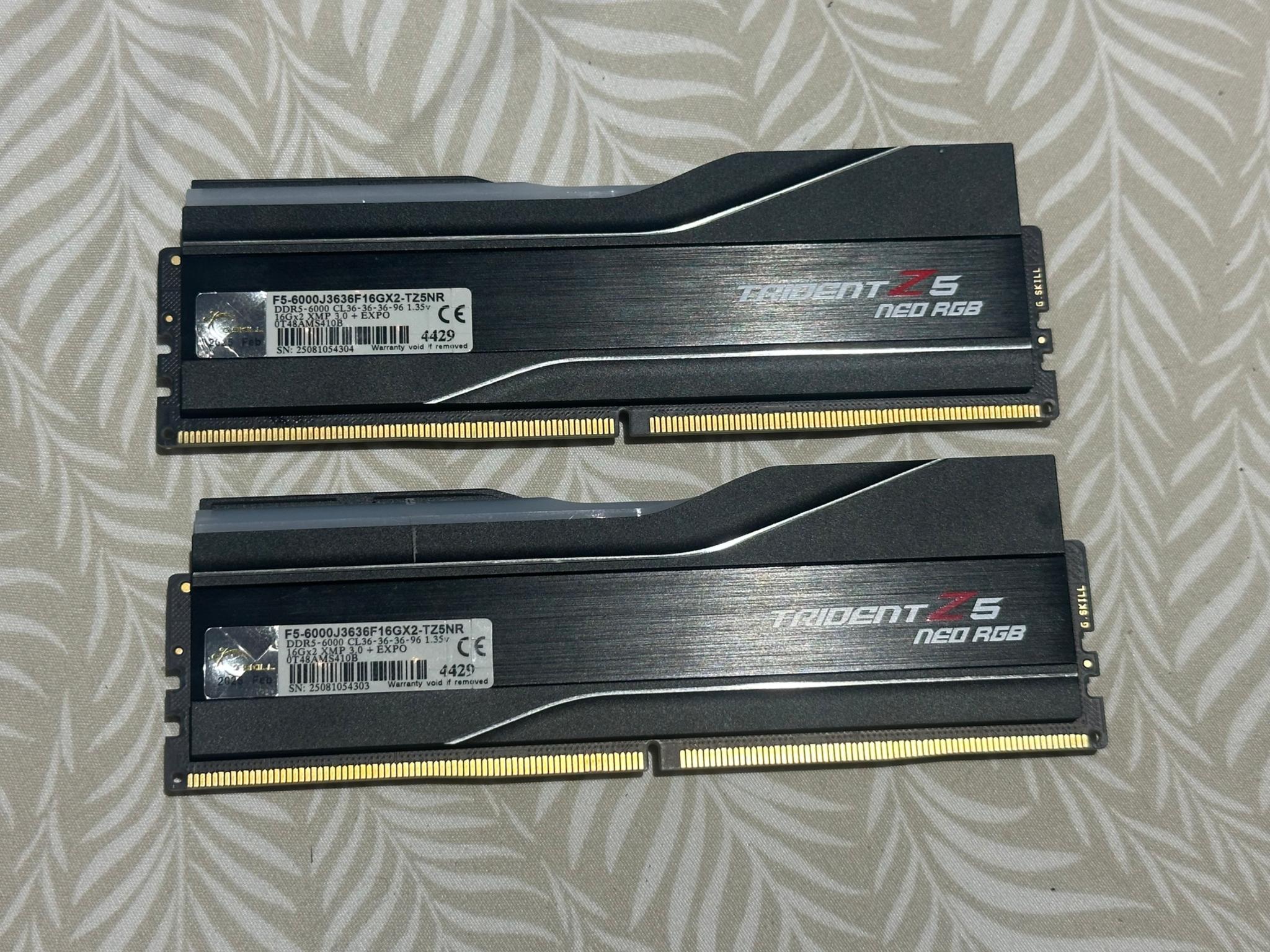 G.SKILL Trident Z5 Neo RGB Series (AMD Expo) DDR5 RAM 32GB (2x16GB) 6000MT/s CL30-38-38-96