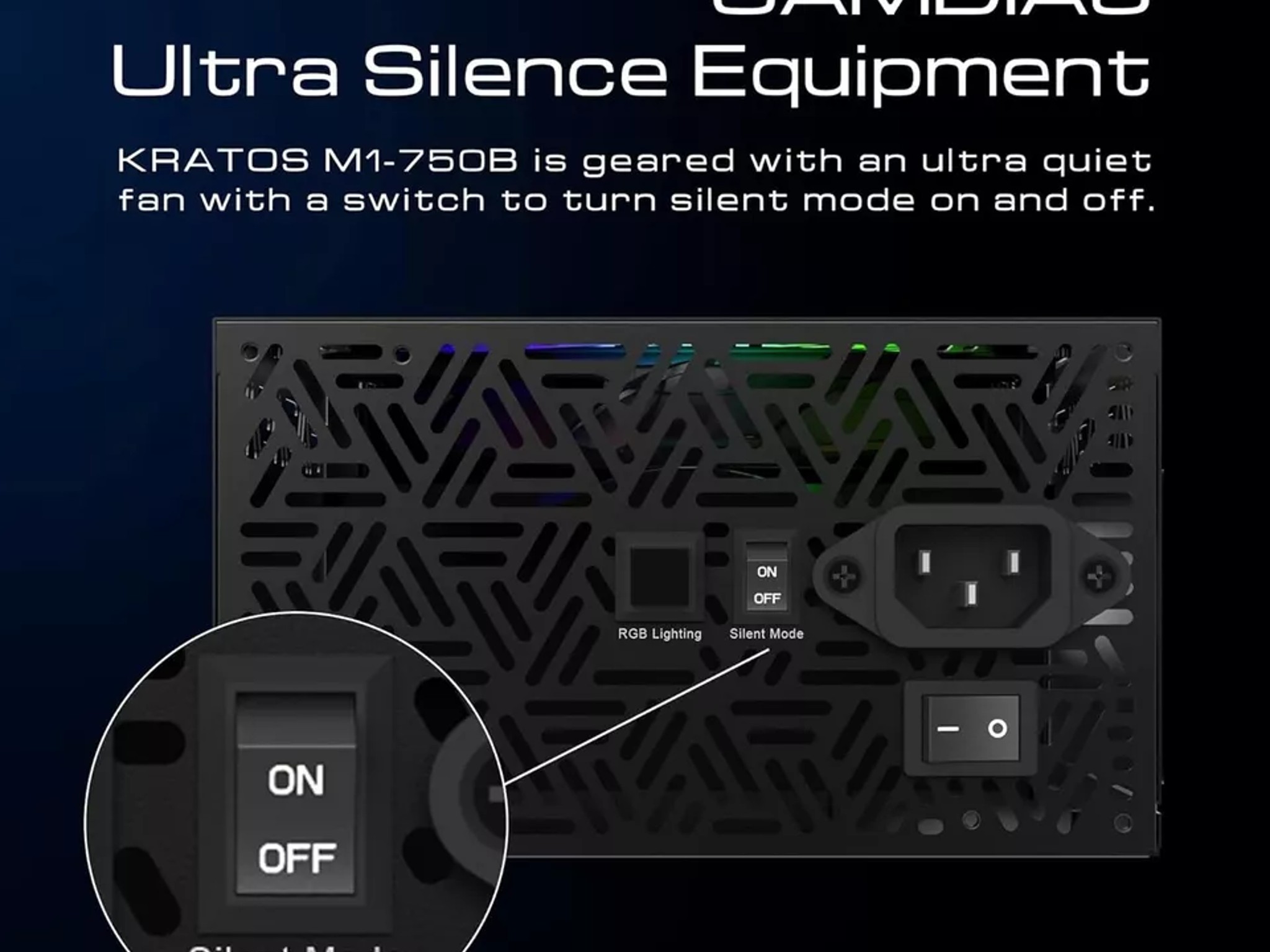 GAMDIAS RGB Gaming Power Supply 750W 80 Plus Bronze Kratos M1-750B