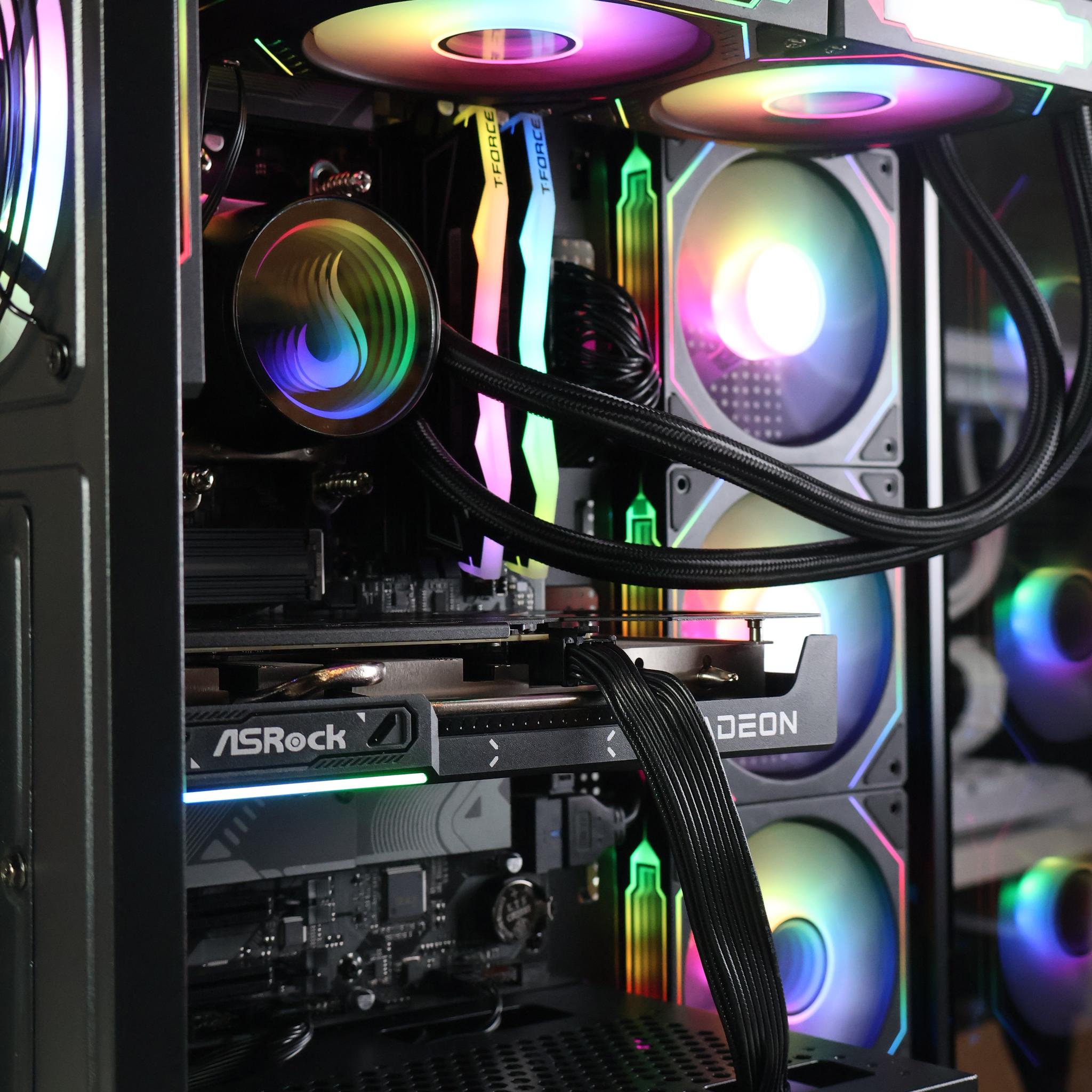 ⚫ Ryzen 7 7700/RX 9060XT 16GB Gaming/Streaming PC ⚫