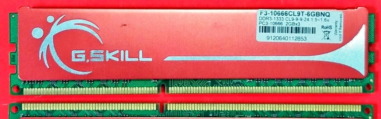 G.SKILL RAM - DDR3 - 2GB - 1333MHz - CL9-9-9-24 (F3-10666CL9T-6GBNQ)