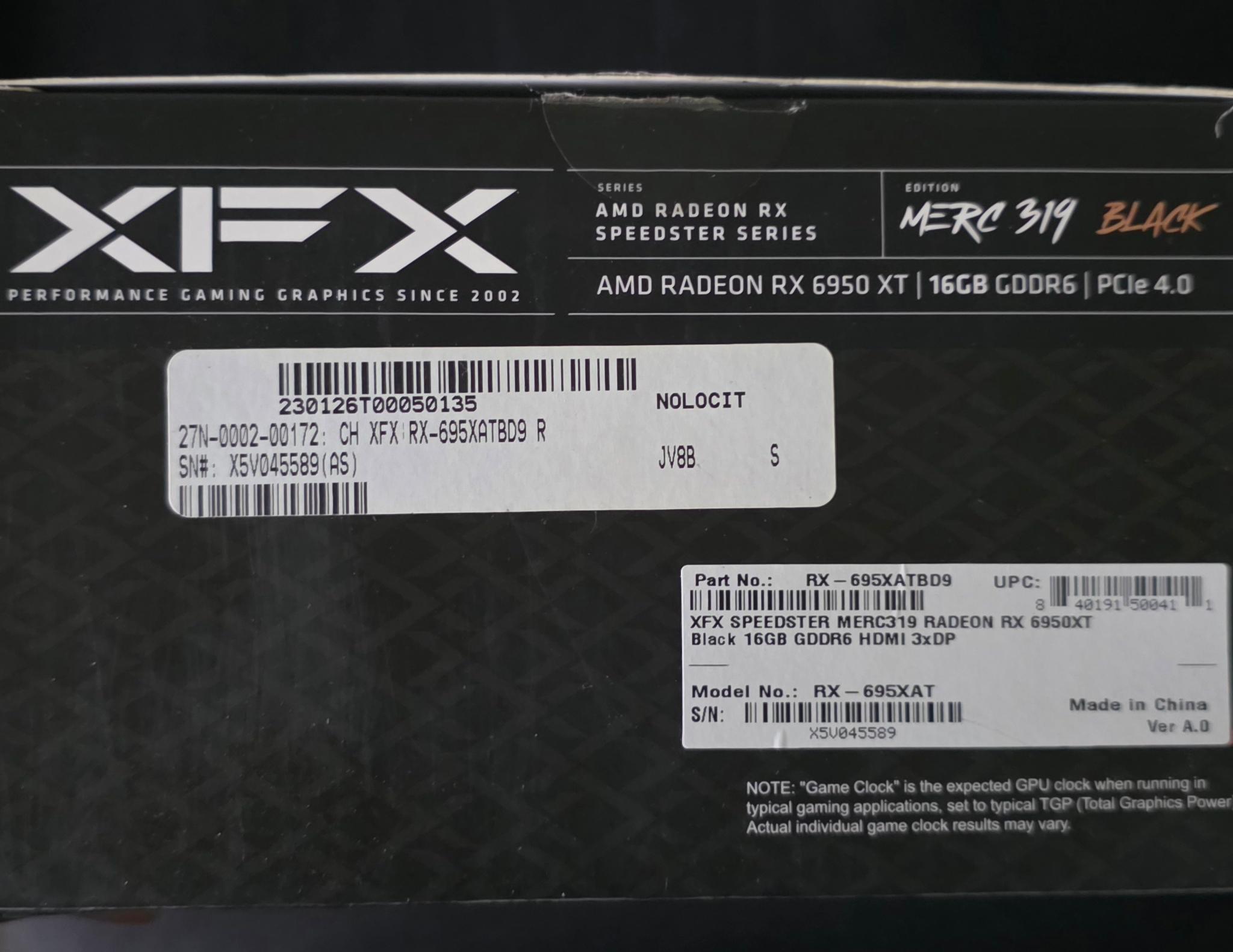 XFX Speedster MERC 319 Radeon RX 6950 XT - Excellent Condition -