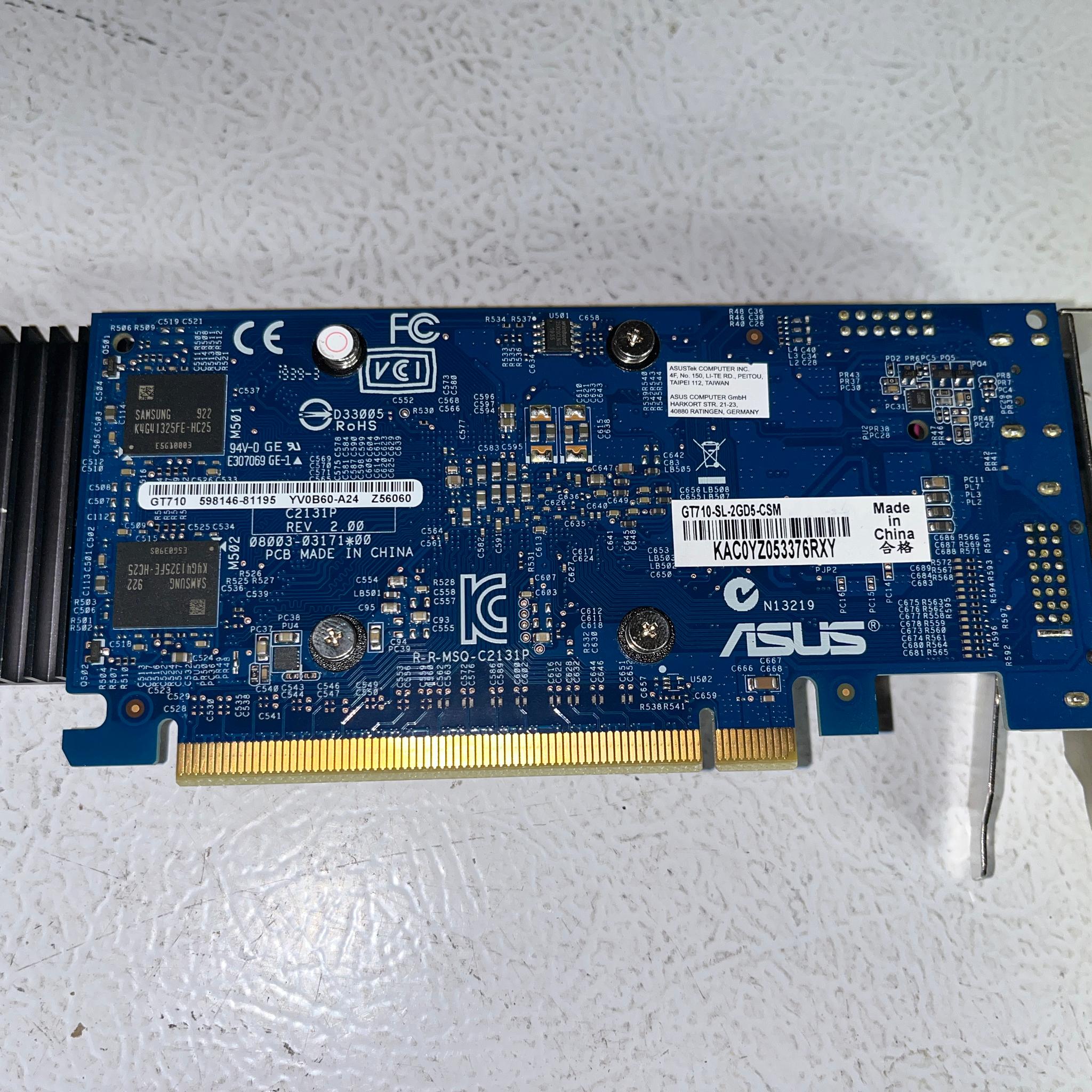 ASUS GeForce GT 710 2GB GDDR5 GT710‑SL‑2GD5‑CSM – LP Card & Bracket – Tested
