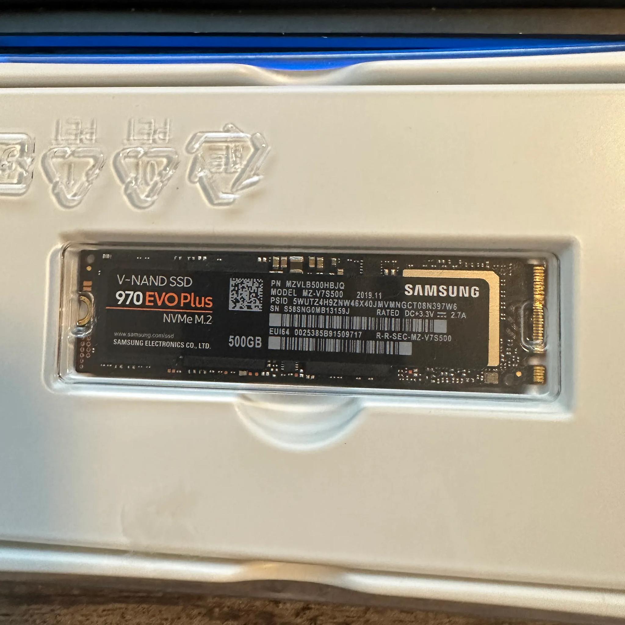 Used SAMSUNG 970 EVO Plus SSD 500GB NVMe M.2