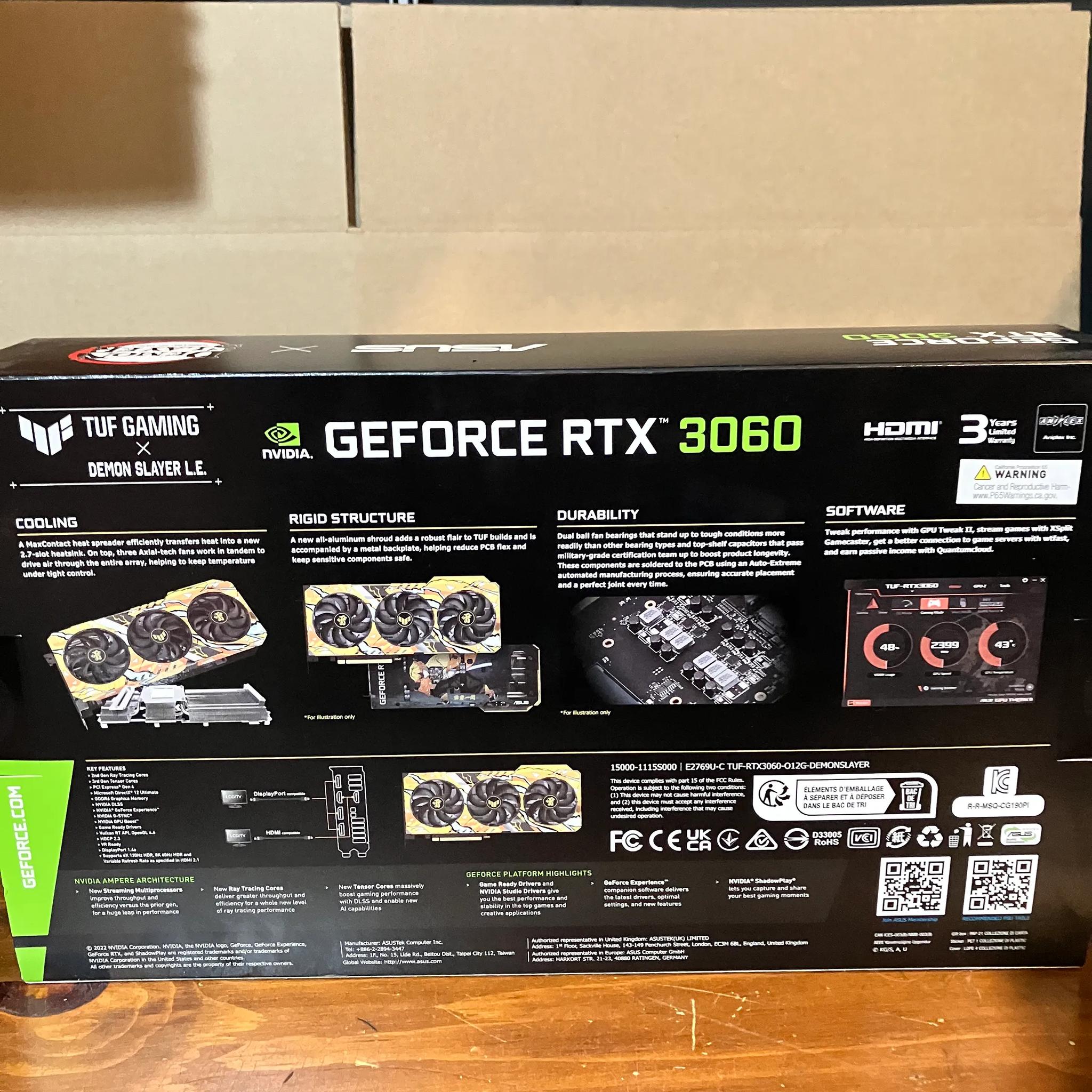 UNOPENED ASUS Tuf RTX 3060 Demon Slayer Limited Edition