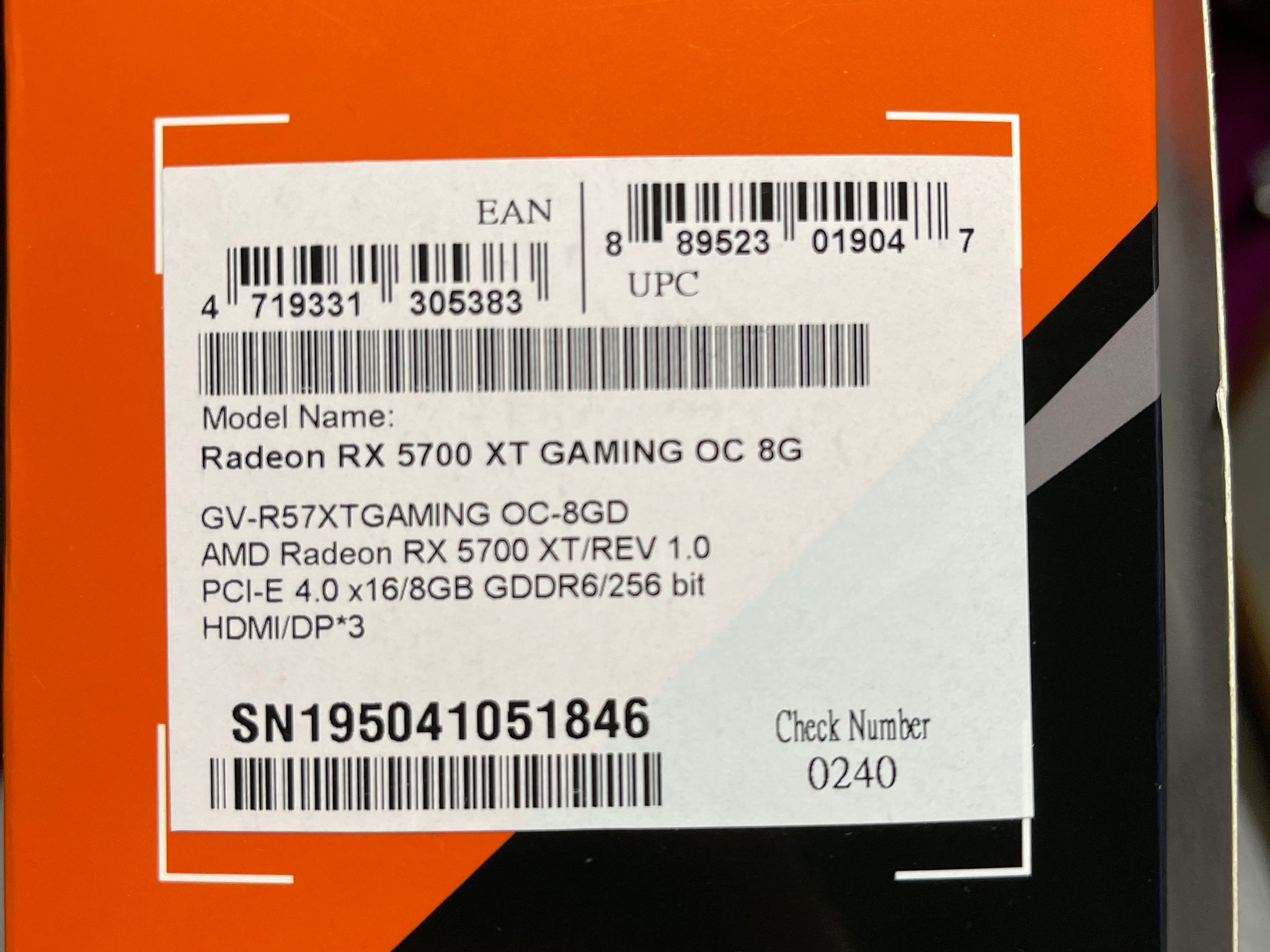 Gigabyte RX 5700 XT OC