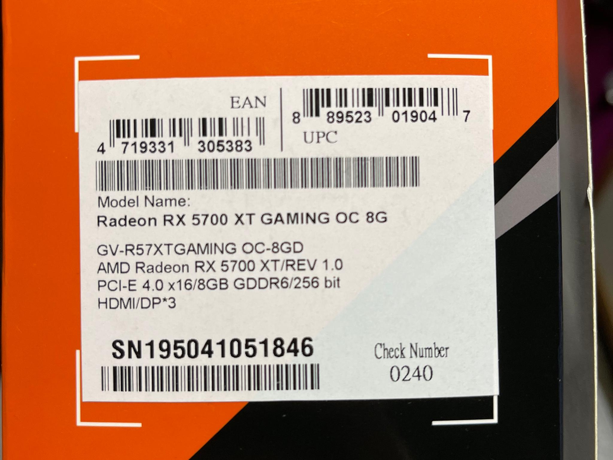 Gigabyte RX 5700 XT OC