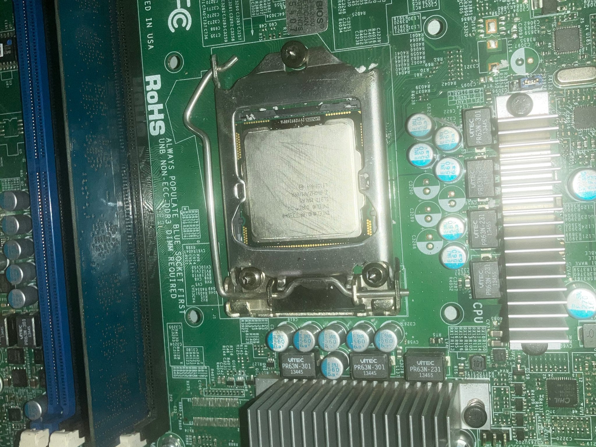 Intel i3-540 cpu with ram in working condition