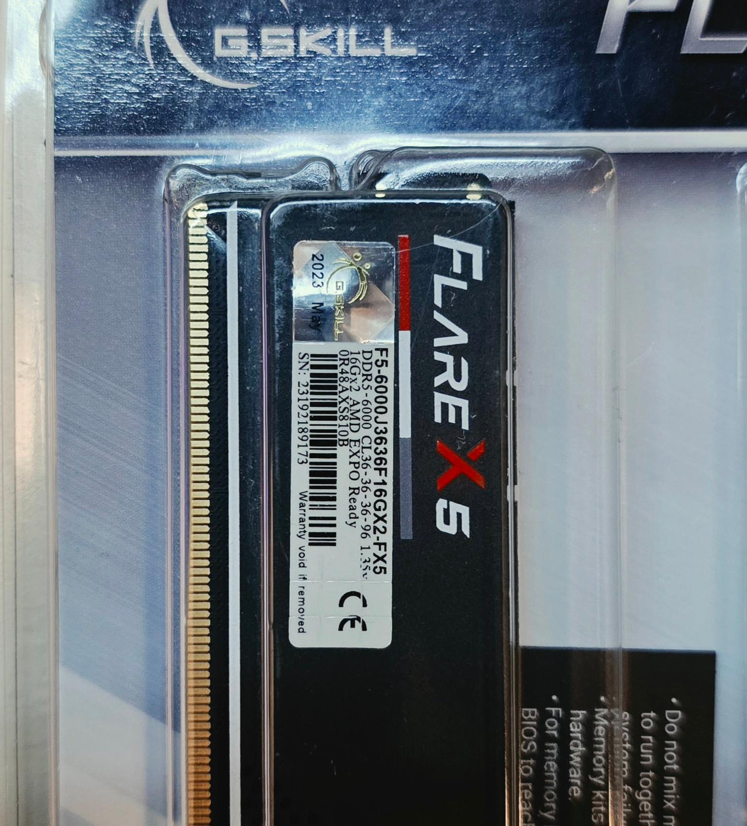 G.Skill Flare X5 Series AMD EXPO DDR5 RAM 32GB (2 x 16GB) 6000MT/s CL36-36-36-96 Low Profile