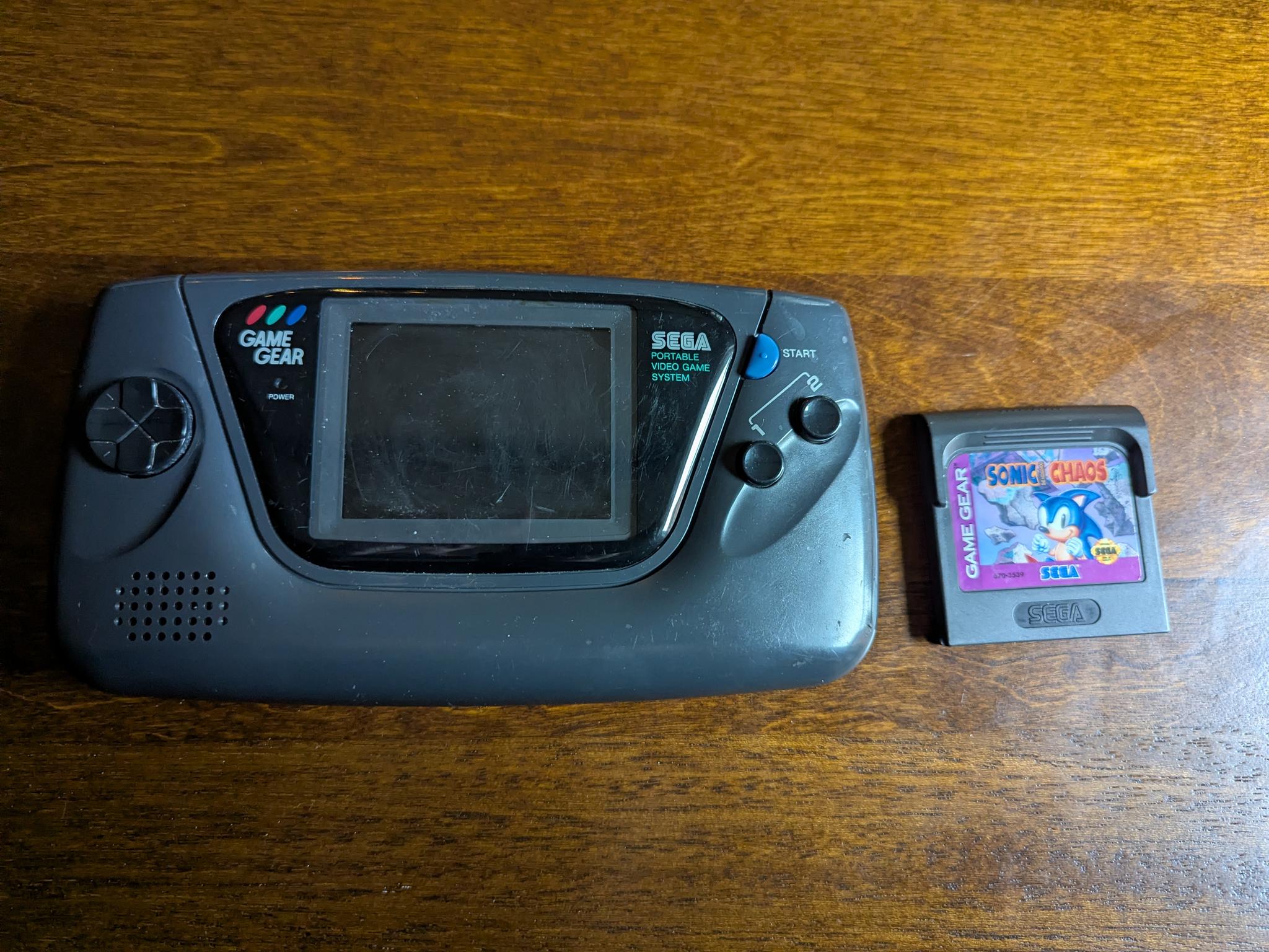Sega Game Gear Handheld Console, Fully Recapped and Working, with Sonic Chaos Game Cartridge