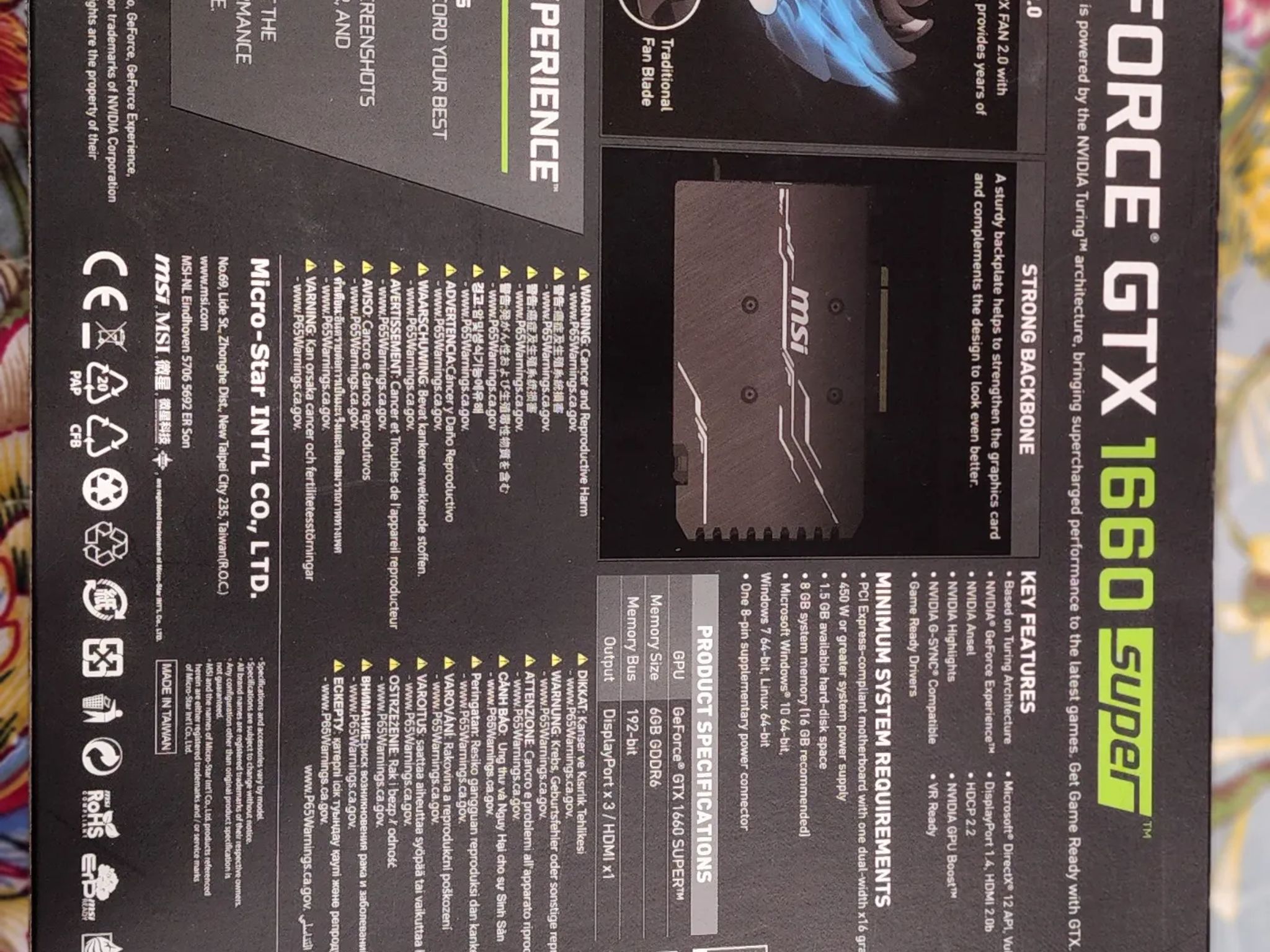 MSI Nvidia GeForce GTX 1660 SUPER VENTUS XS OC Graphics Card, PCI-E x16