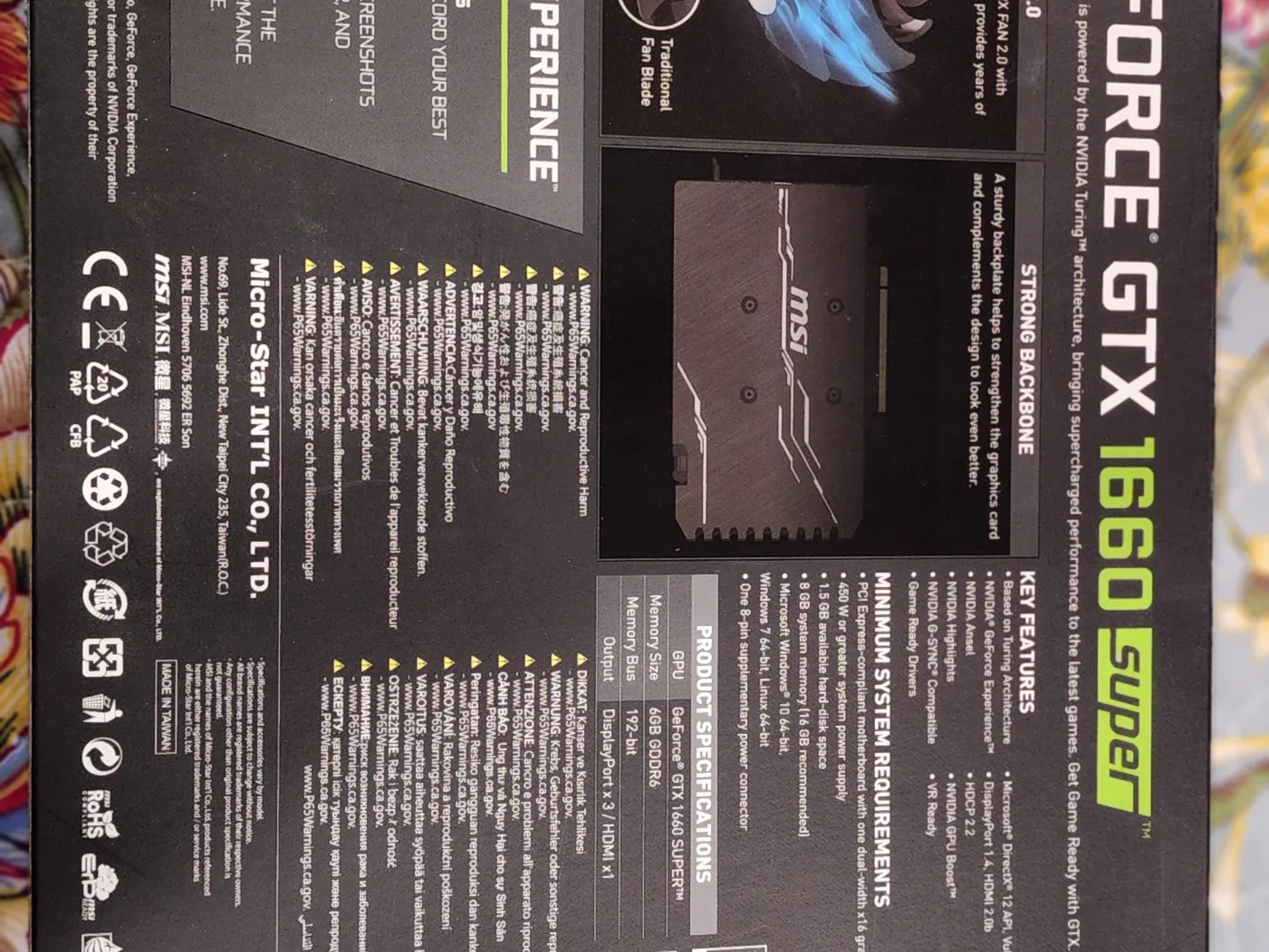 MSI Nvidia GeForce GTX 1660 SUPER VENTUS XS OC Graphics Card, PCI-E x16