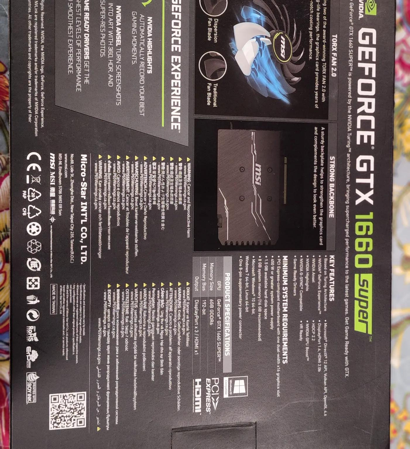 MSI Nvidia GeForce GTX 1660 SUPER VENTUS XS OC Graphics Card, PCI-E x16