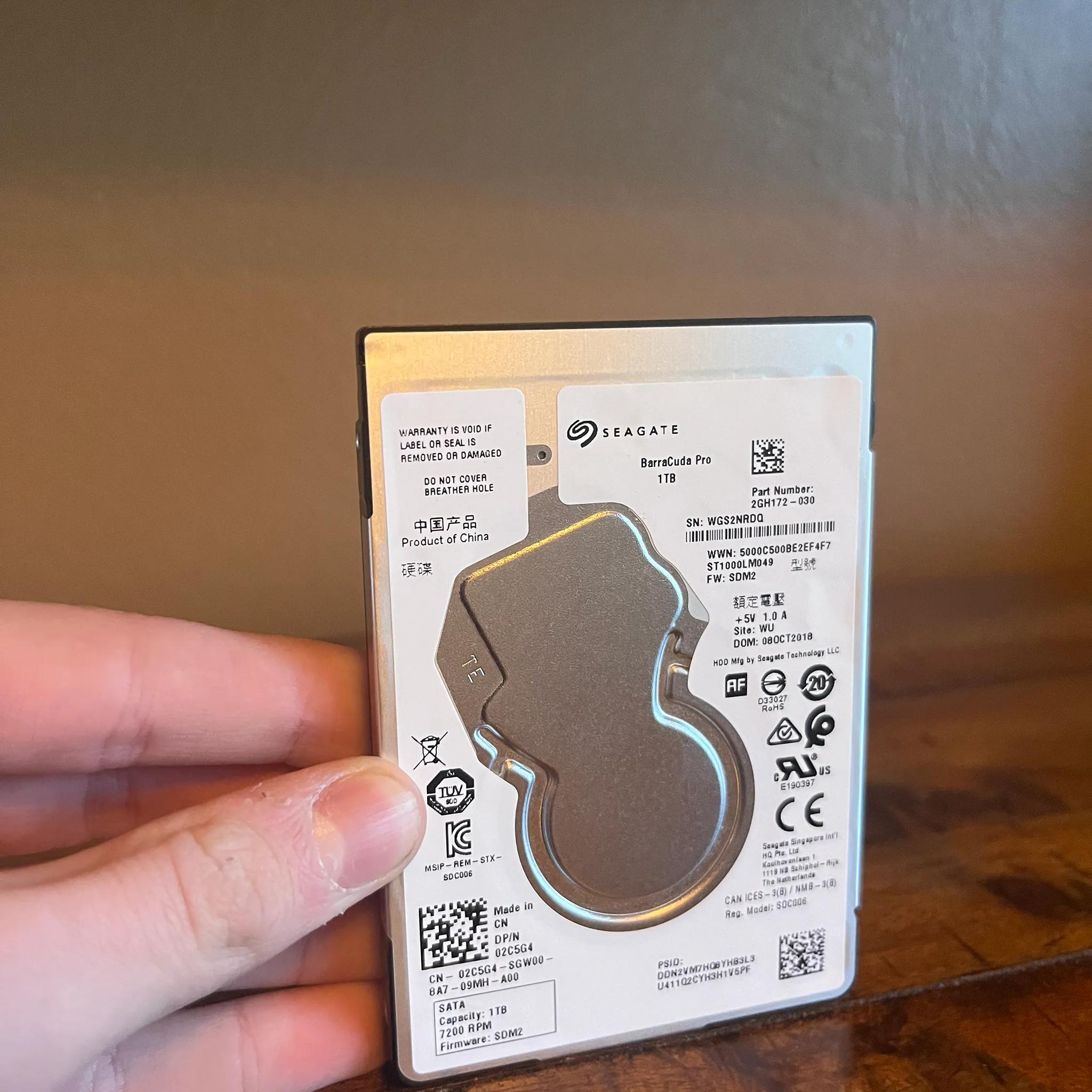 Seagate Barracuda PRO 1TB 7200 RPM HDD (Taken out of old laptop)
