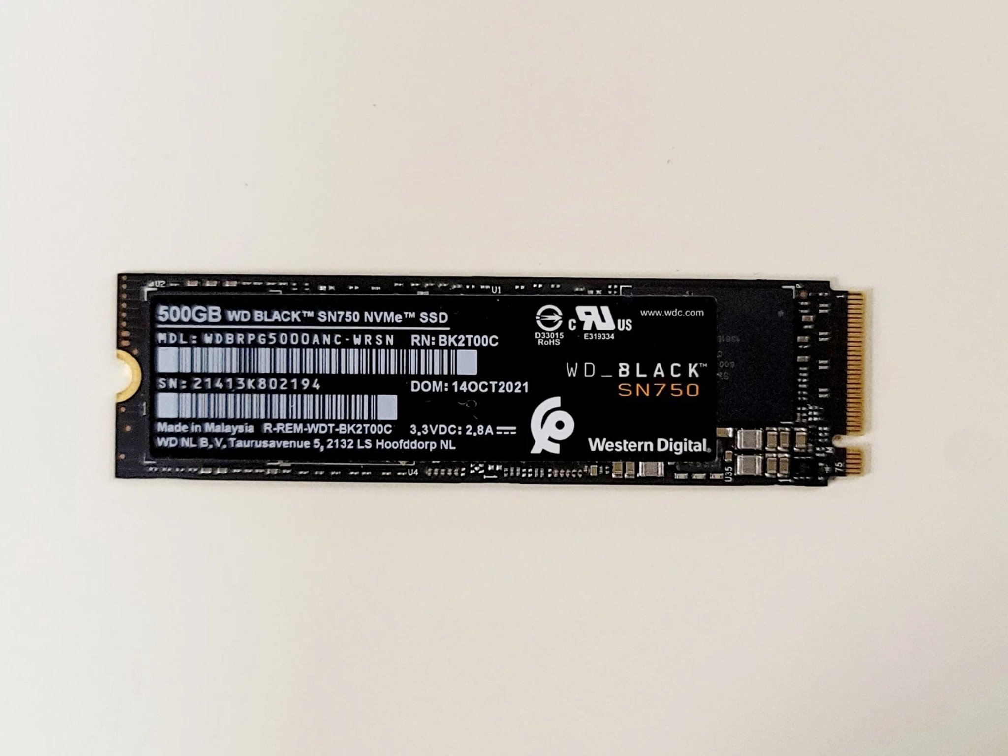 WD Black SN750 500GB NVMe SSD WDBRPG5000ANC PC Storage