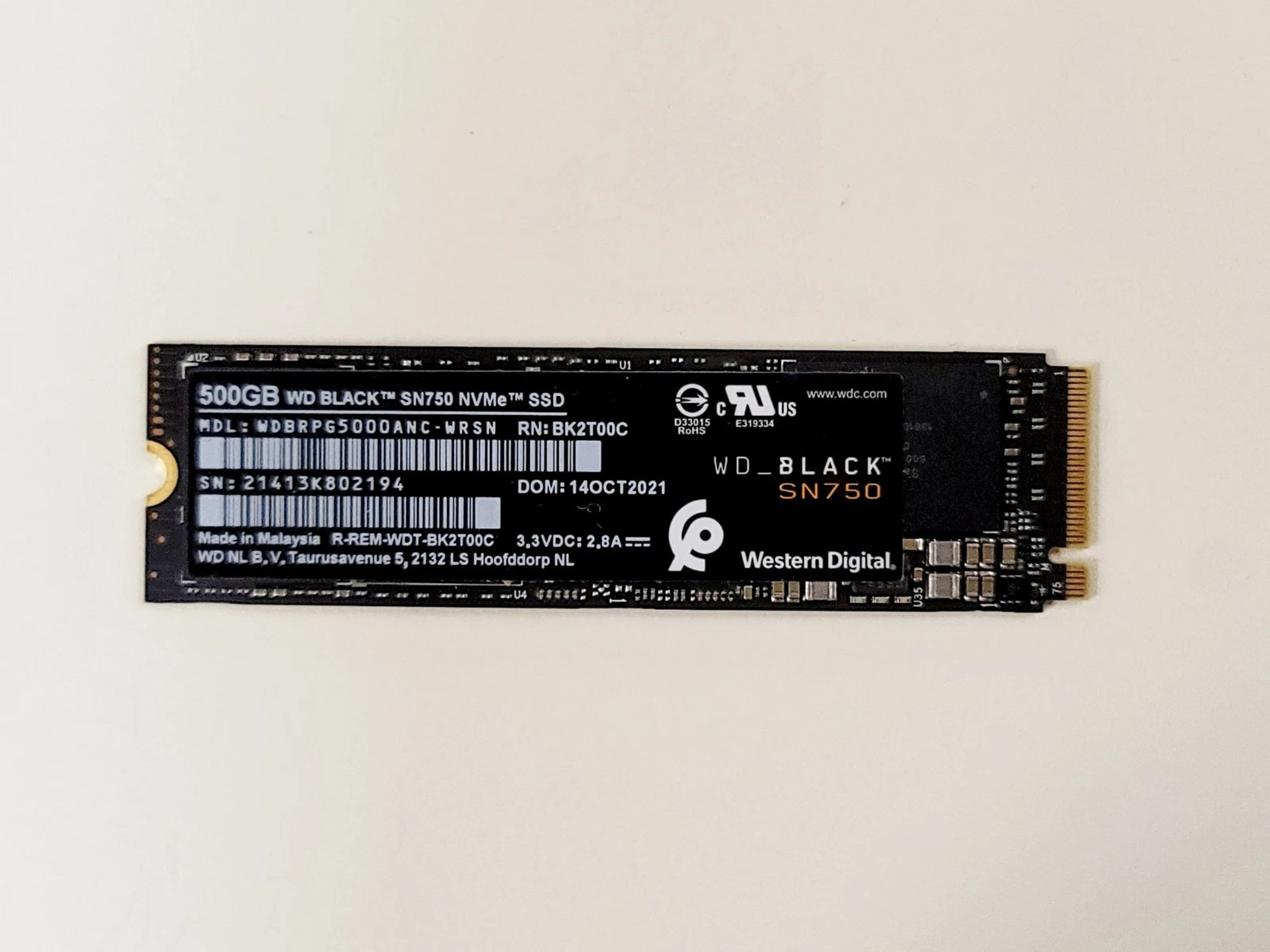 WD Black SN750 500GB NVMe SSD WDBRPG5000ANC PC Storage