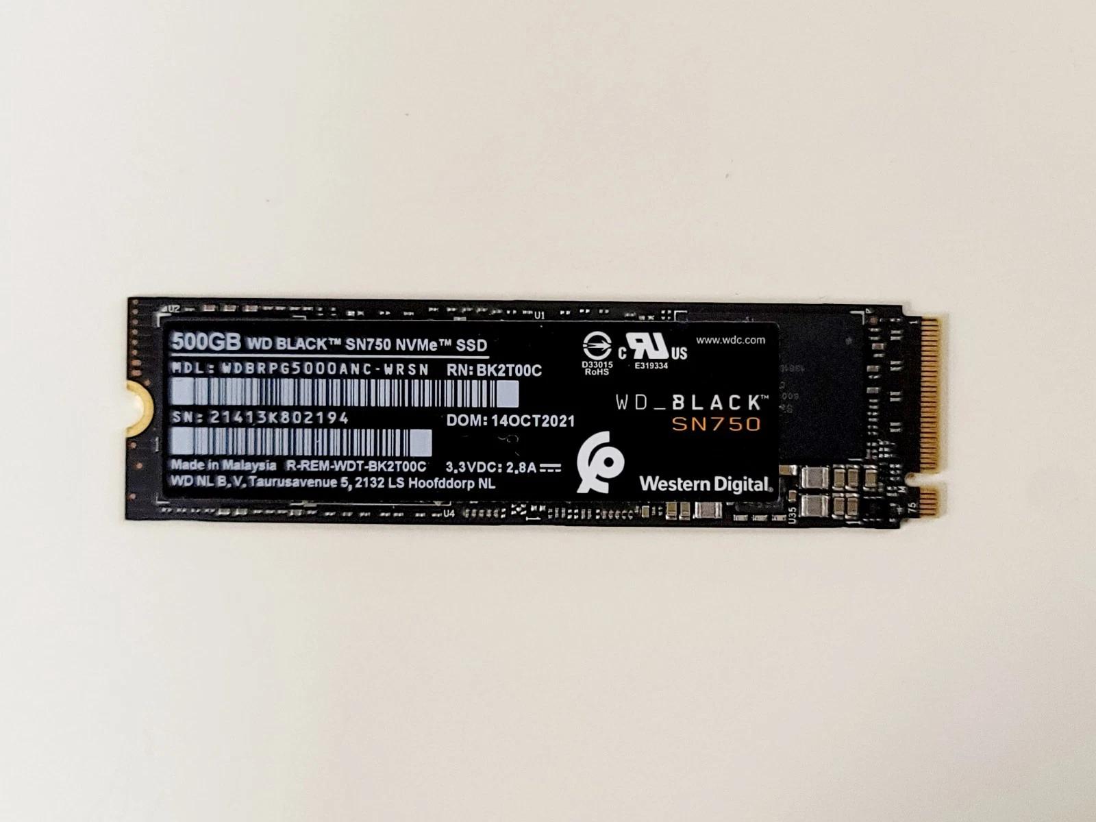 WD Black SN750 500GB NVMe SSD WDBRPG5000ANC PC Storage