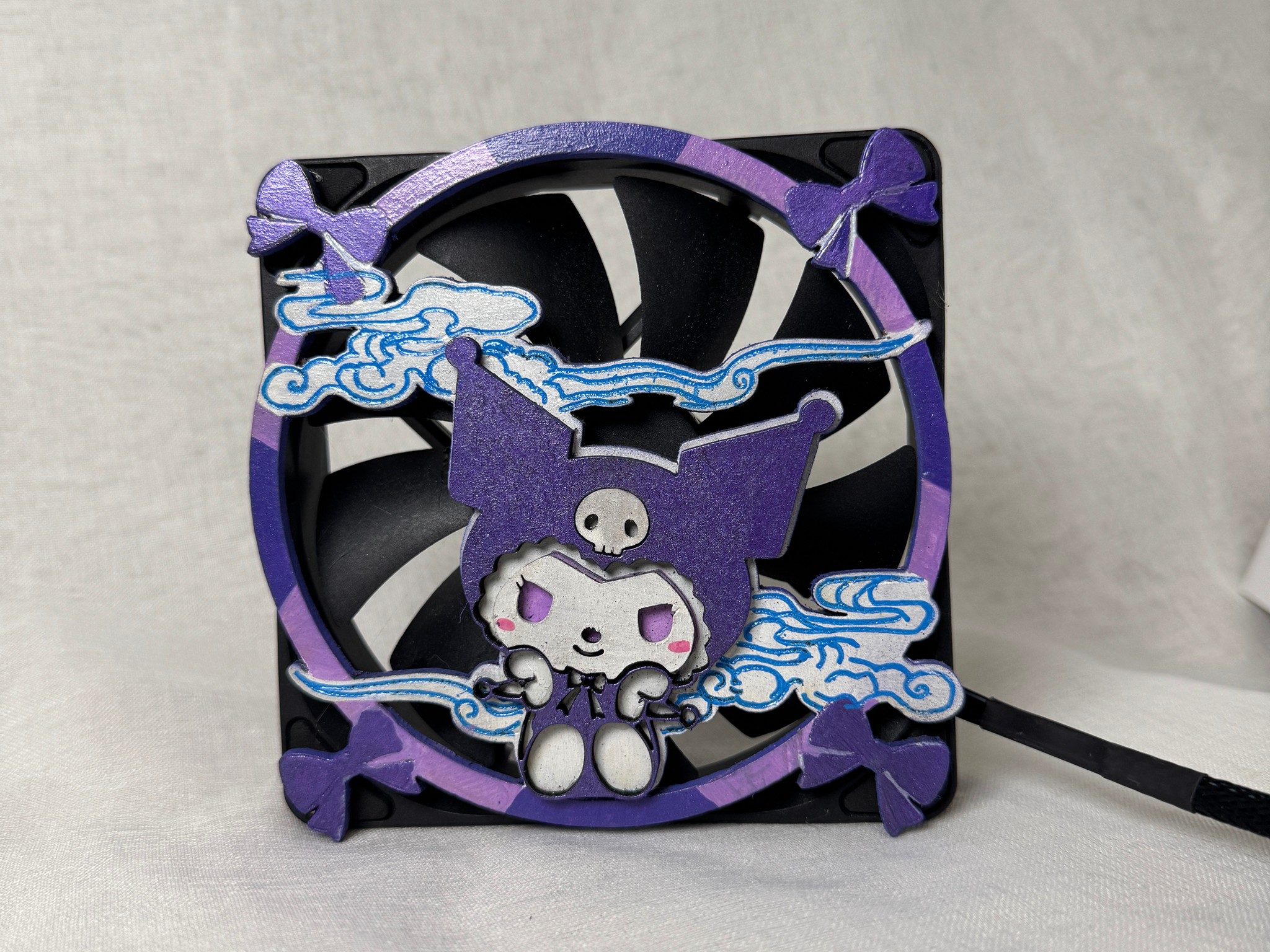 Kuromi Case Fan Cover - Magnetic Snap 120mm Compatible