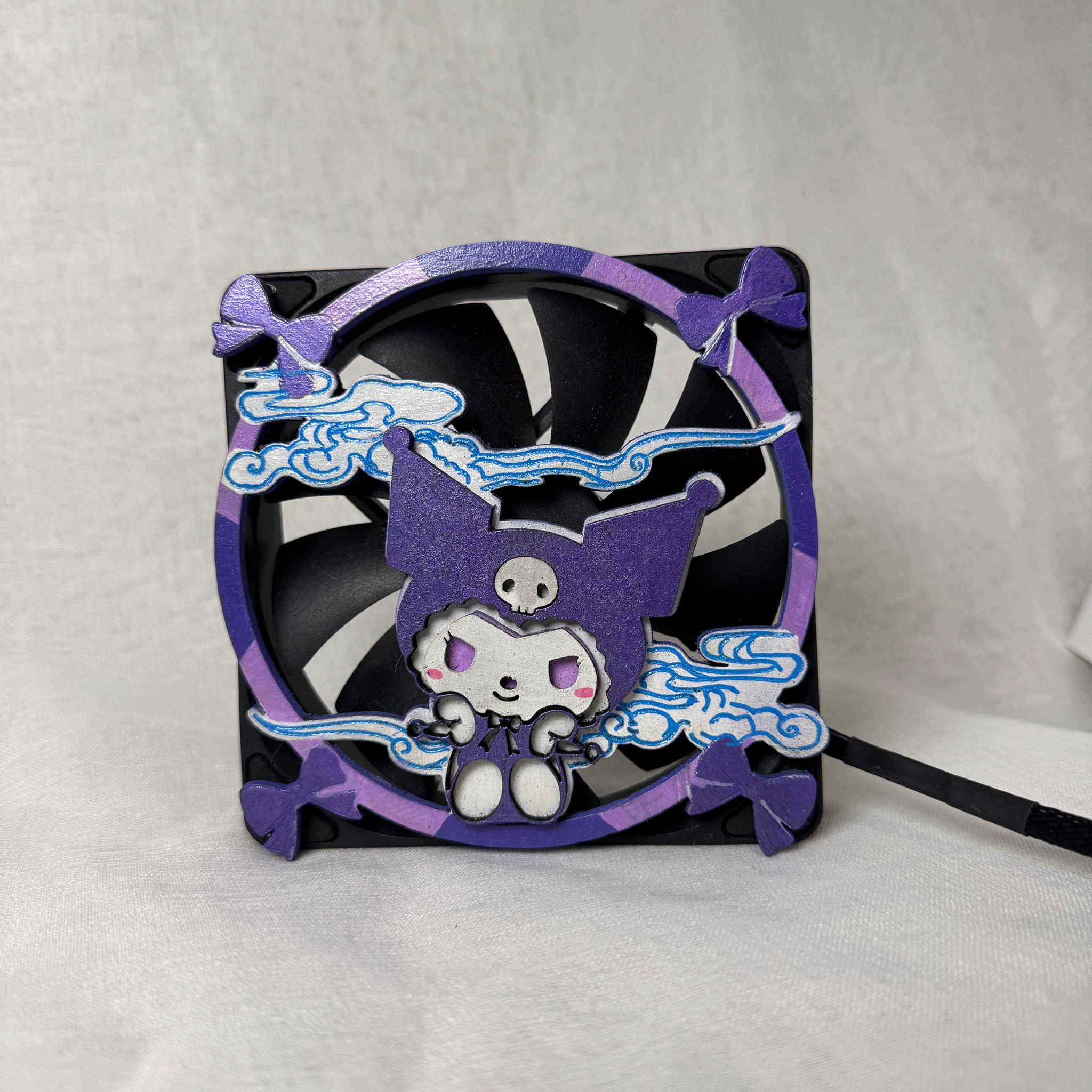 Kuromi Case Fan Cover - Magnetic Snap 120mm Compatible