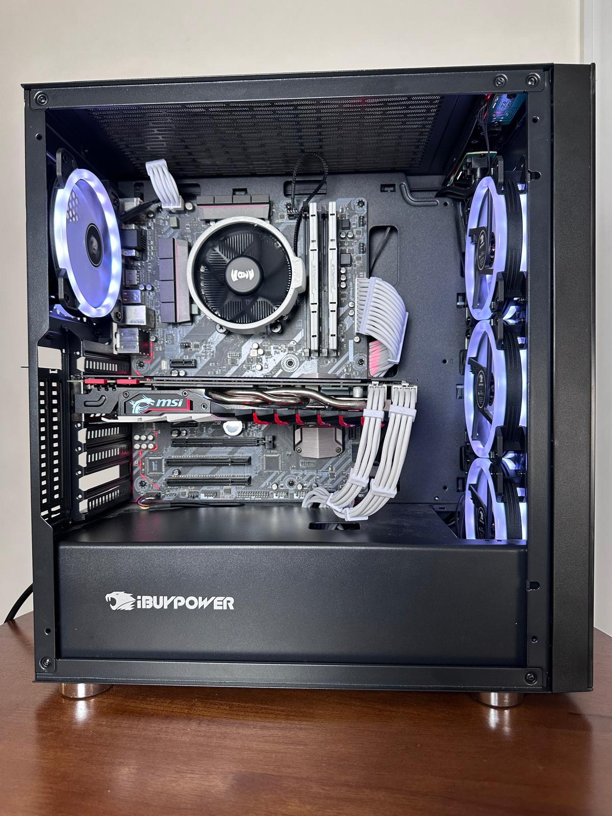 𝘿𝙀𝙋𝙏𝙃 | Ryzen 5 2600, GTX 1070, 16GB RAM, 1.5 TB Storage Black Minimalist Productivity Gaming PC