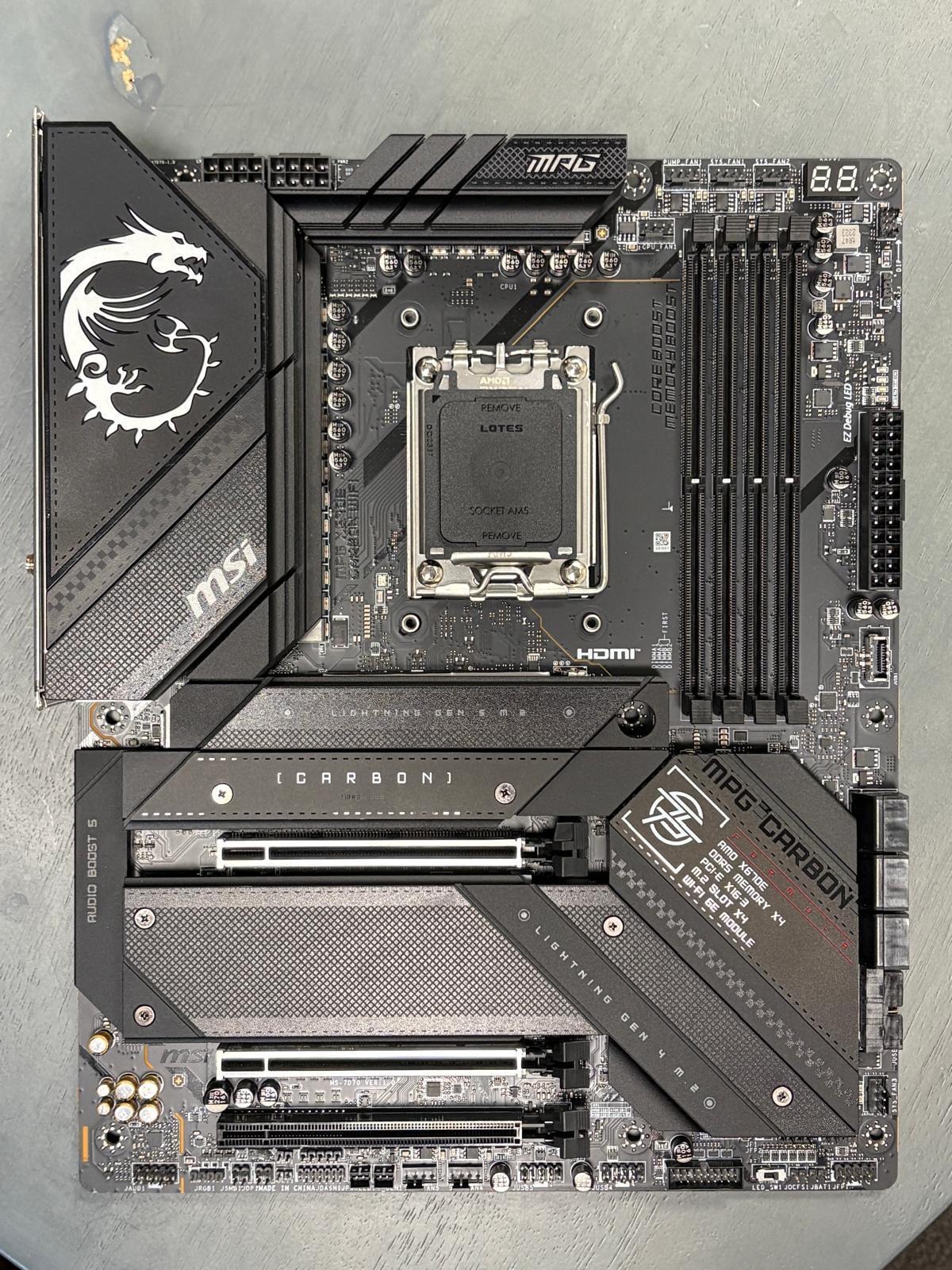 USED & FUNCTION GOOD - MSI MPG X670E CARBON WIFI AMD X670 Socket AM5 DDR5 256GB ATX