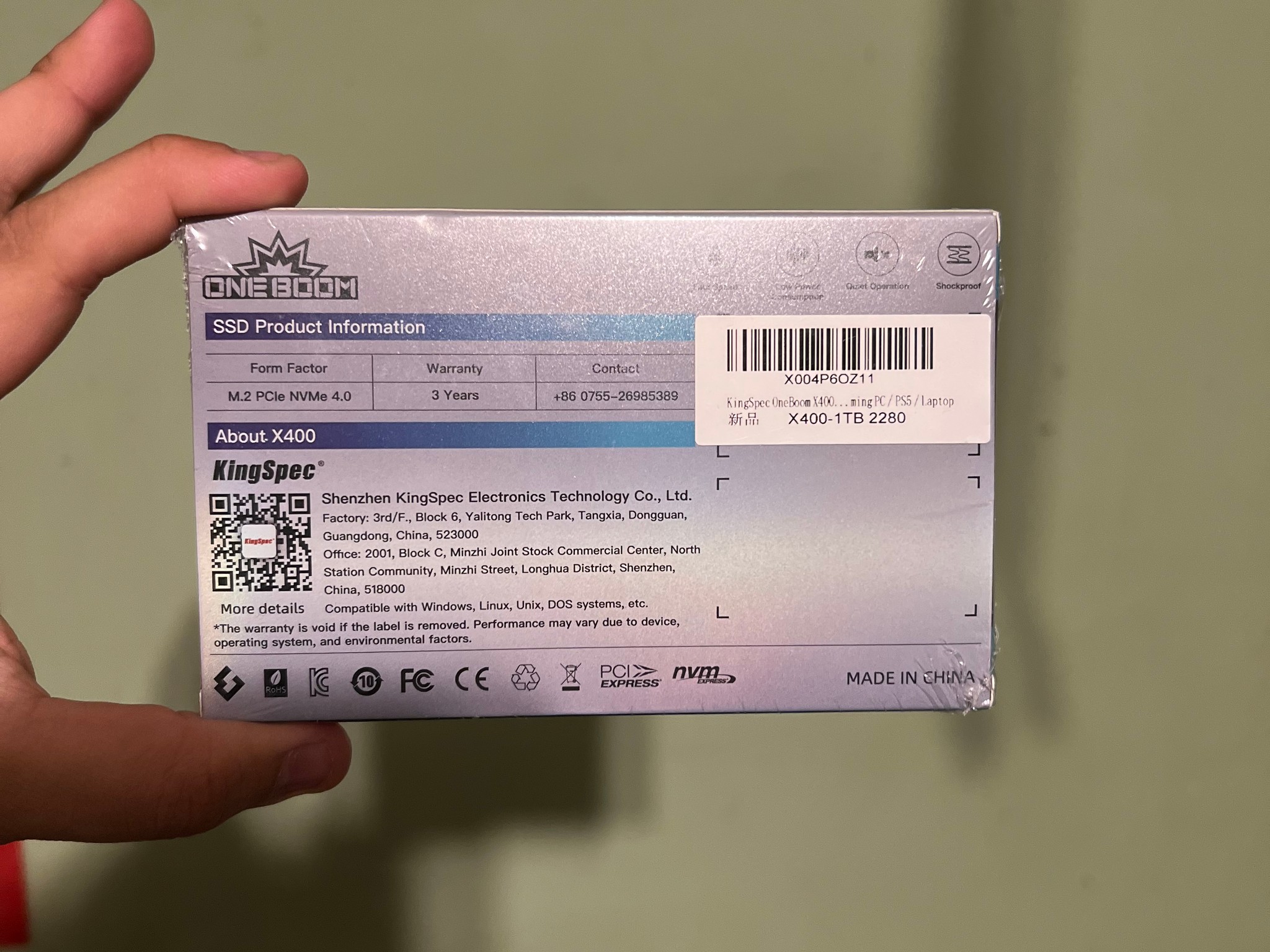 Kingspec OneBoom X400 1TB GEN4 NVME SSD