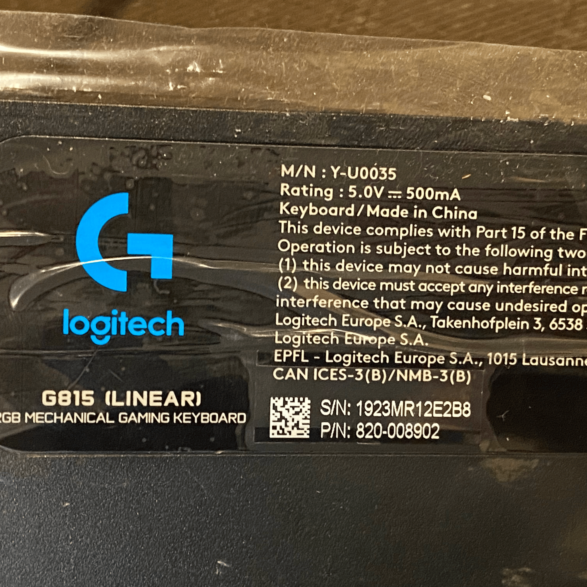 G815 Low Profile, Linear - Individually Backlit Keys, Mint Condition