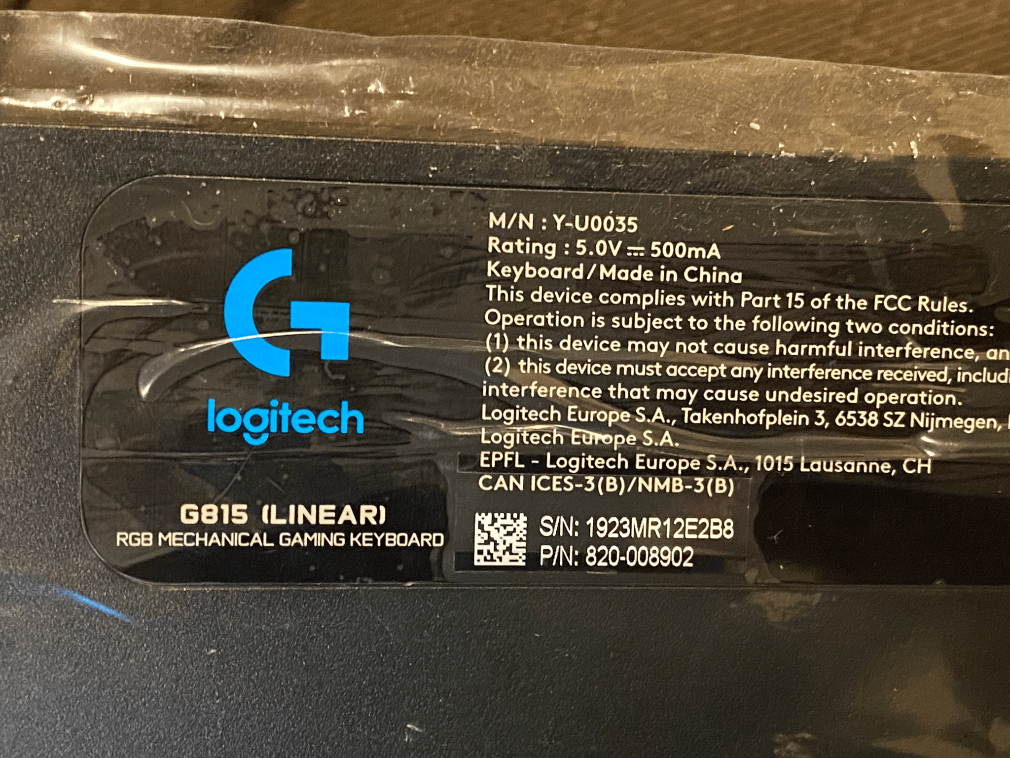 G815 Low Profile, Linear - Individually Backlit Keys, Mint Condition