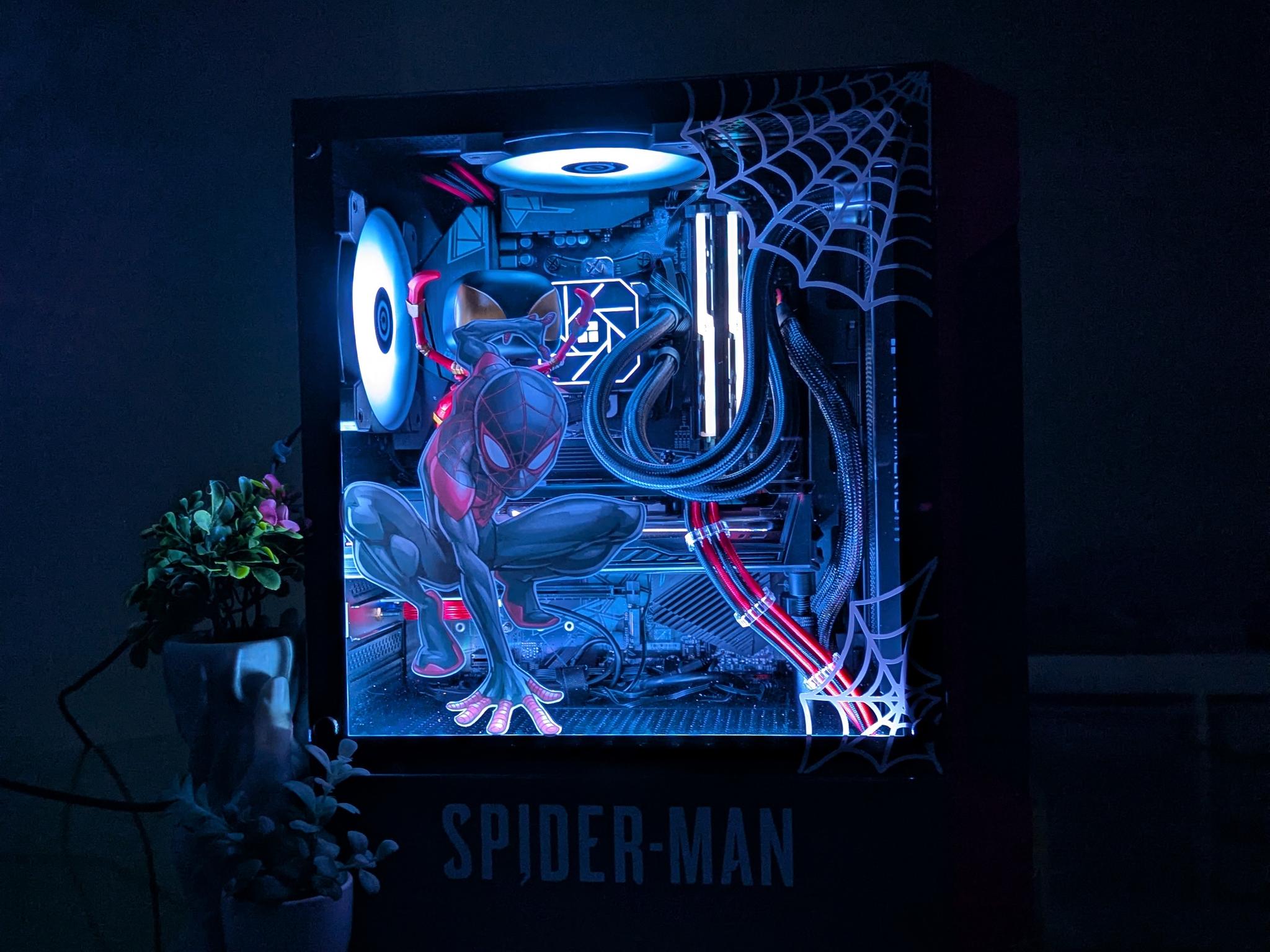 The Spiderman Gaming PC | Liquid Cooled Ryzen 5 CPU + RX 5600XT GPU | 1TB SSD | 16GB RAM