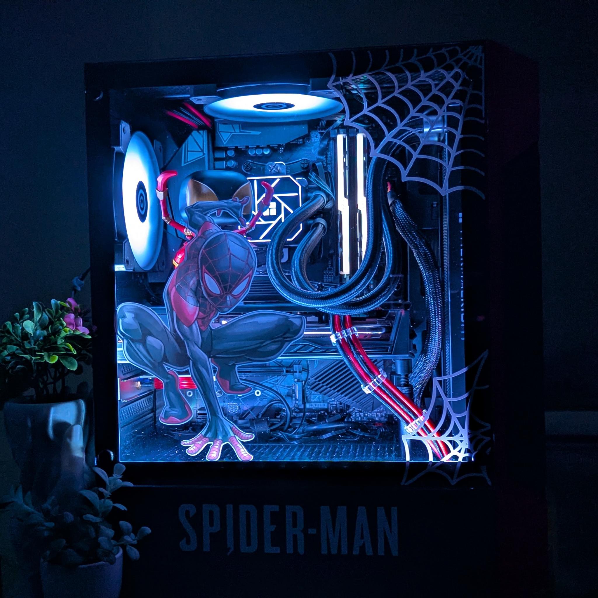 The Spiderman Gaming PC | Liquid Cooled Ryzen 5 CPU + RX 5600XT GPU | 1TB SSD | 16GB RAM