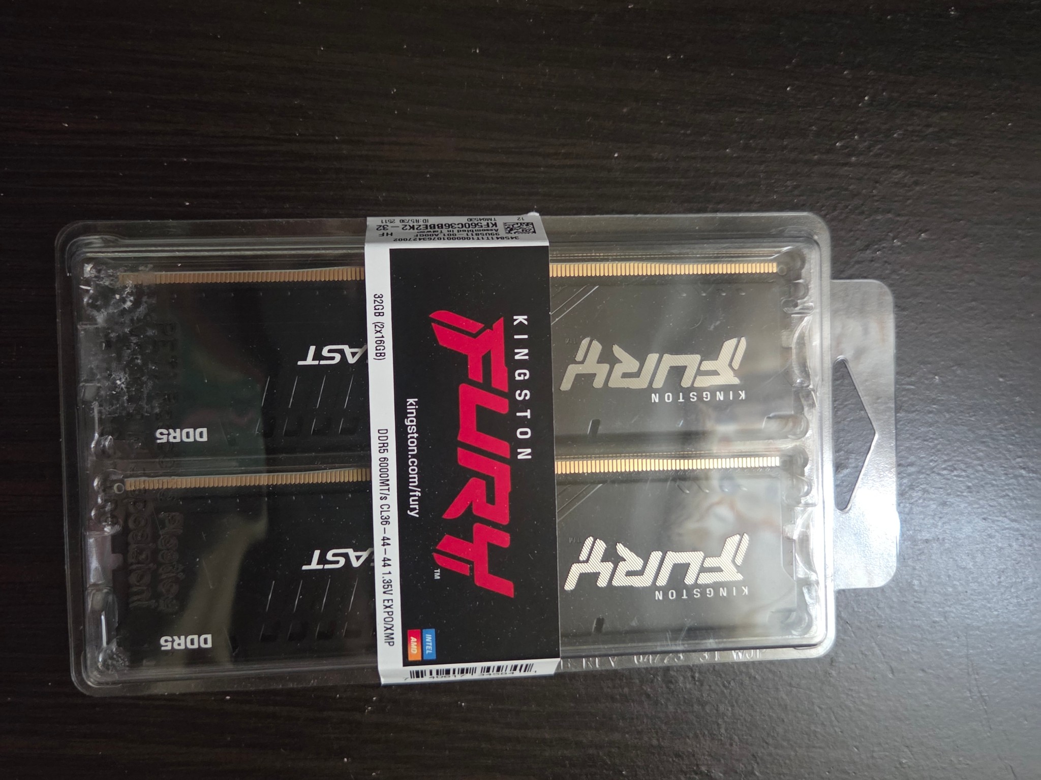 Kingston Fury 32g DDR5 6000M/Ts CL36