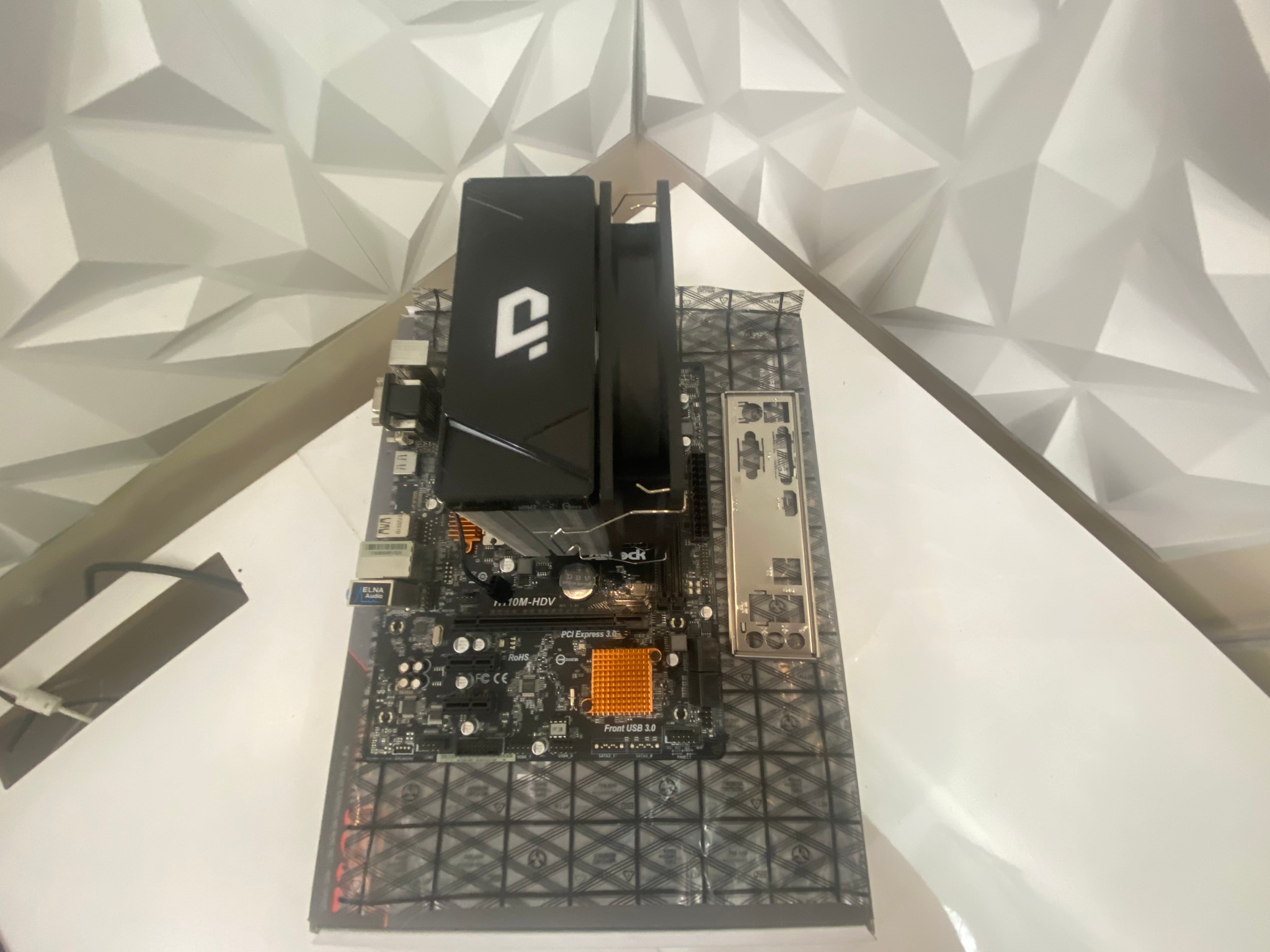 ASRock H110M-HDV Micro-ATX Motherboard + RGB CPU Cooler (AS-IS / No Display)