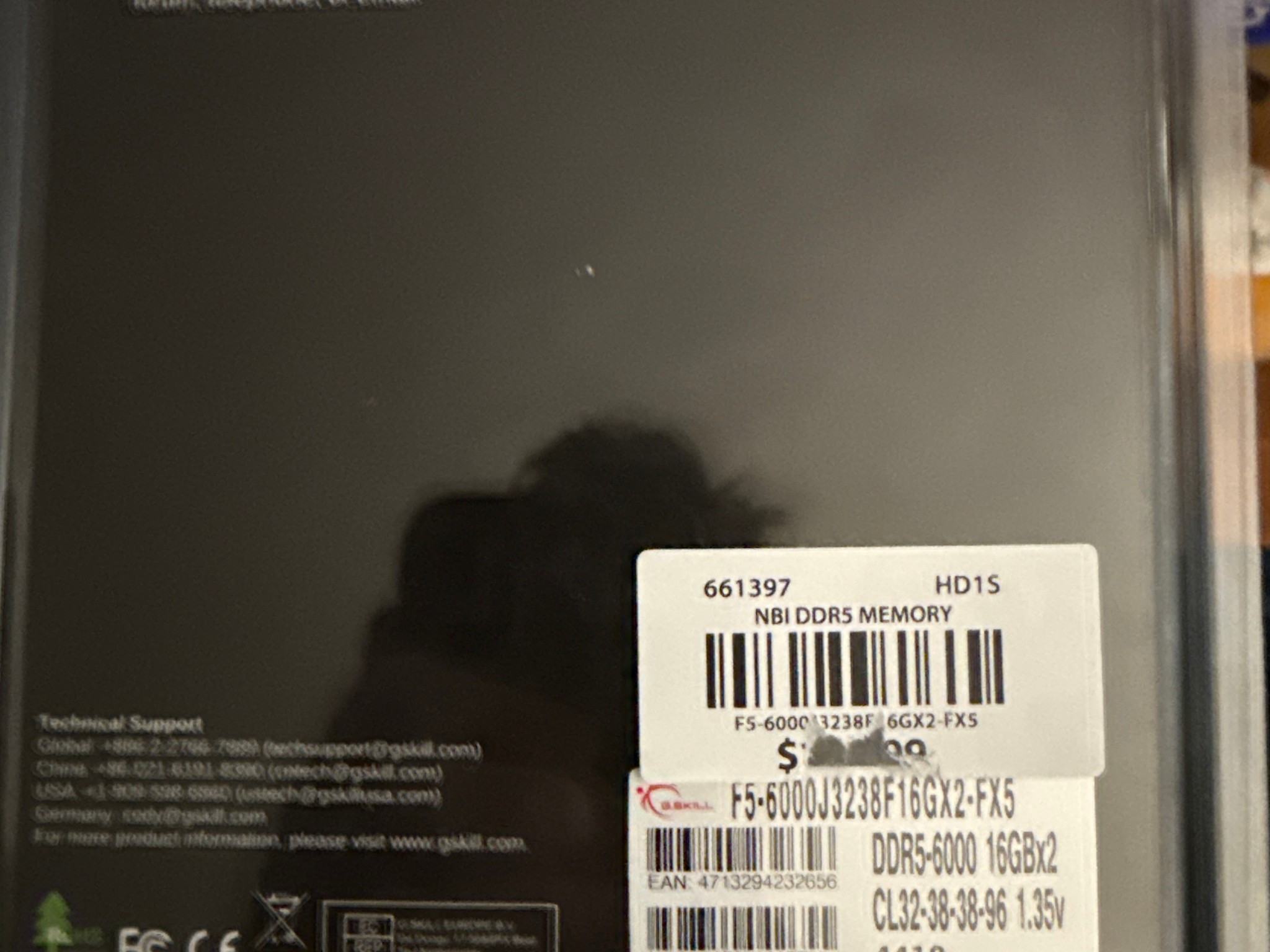 32GB G.Skill Flare Ddr5-6000 cl32 new in box