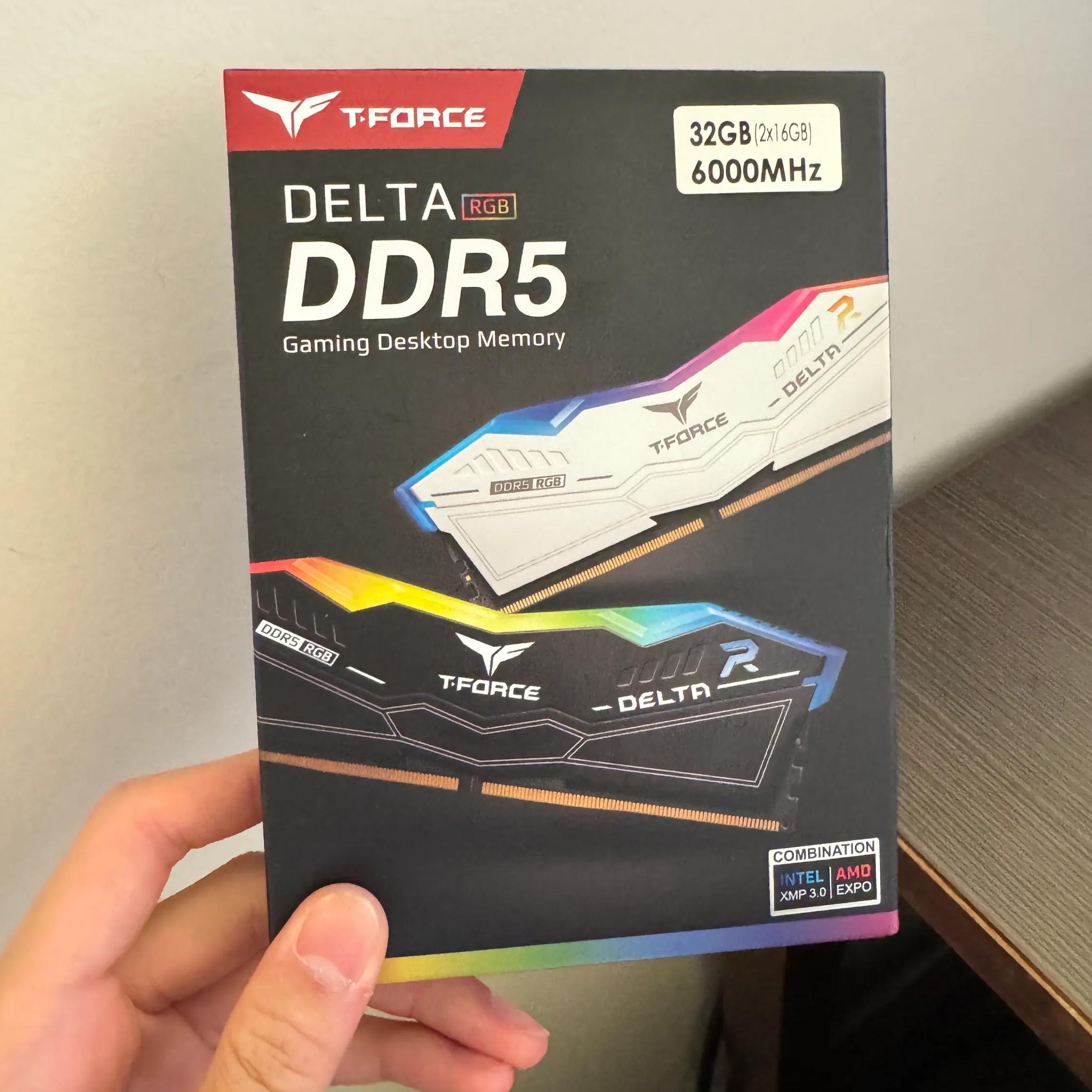 TEAMGROUP T-FORCE DELTA RGB DDR5 Ram 32GB (2x16GB) 6000MHz CL30-36-36-76 (Intel XMP 3.0, AMD EXPO)