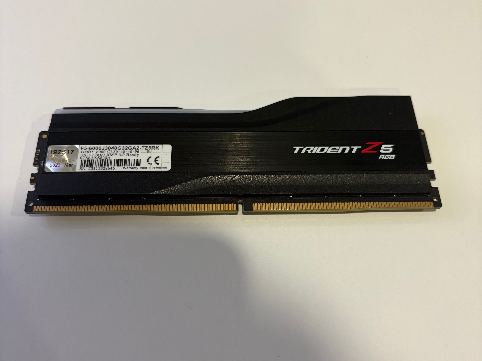 G.SKILL - Trident Z5 RGB 32GB (1x32GB) DDR5 6000MHz RAM *Not Working*