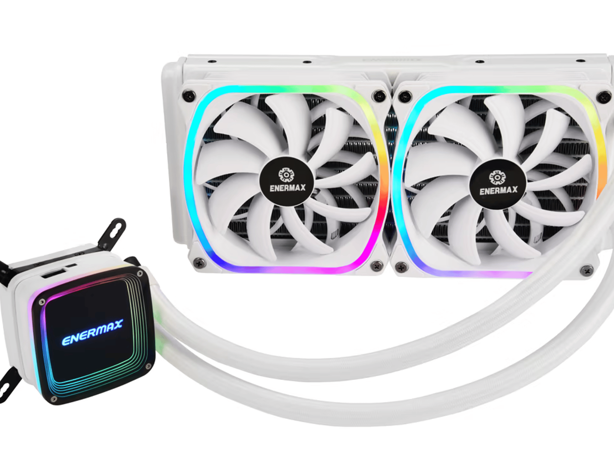 Enermax AQUAFUSION 240mm ARGB All-in-One CPU Liquid Cooler - White + LGA 1700 Bracket